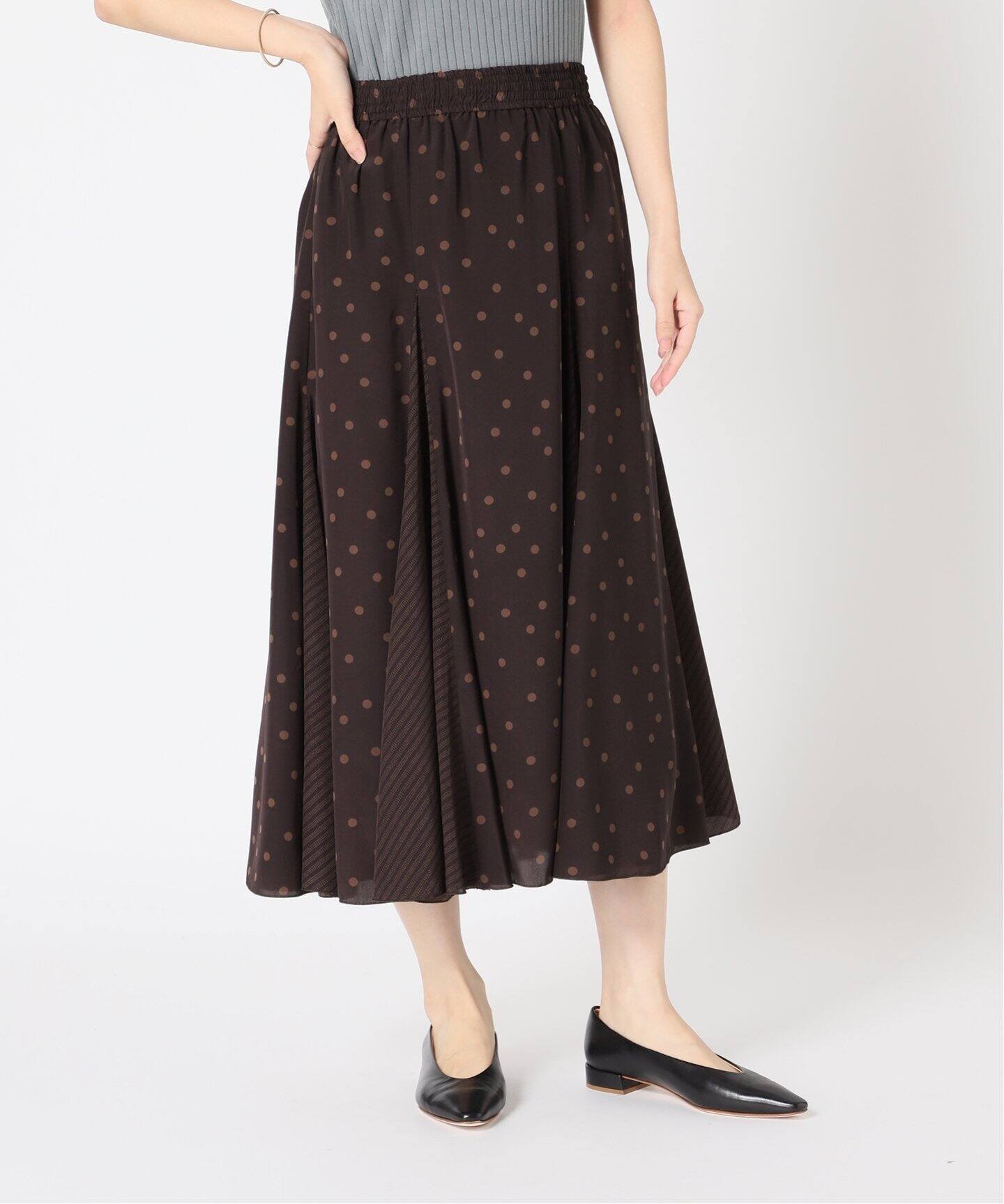 ドットパネルフレアスカート◇（ロング・マキシ丈スカート）｜IENA  