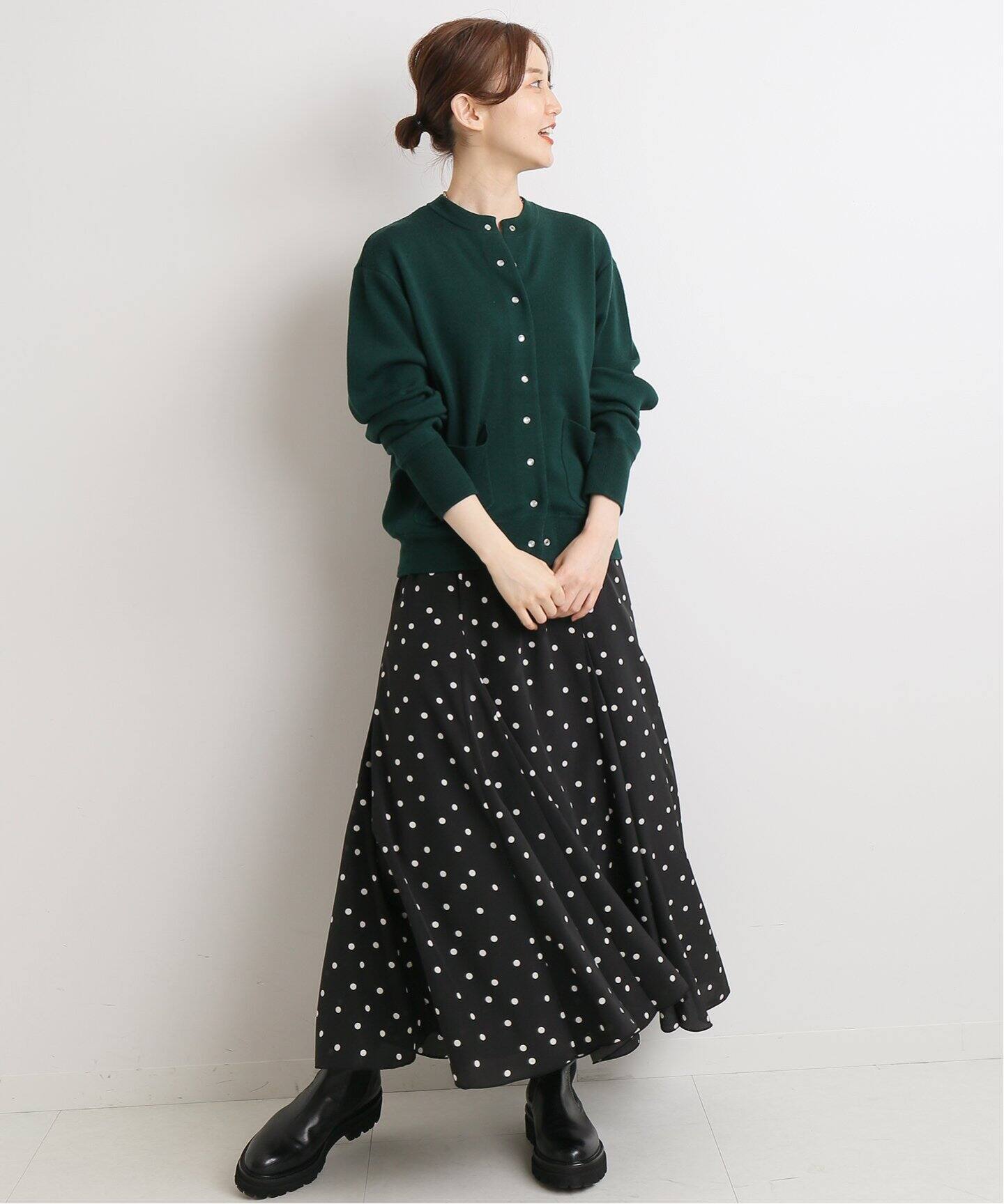 ドットパネルフレアスカート◇（ロング・マキシ丈スカート）｜IENA  