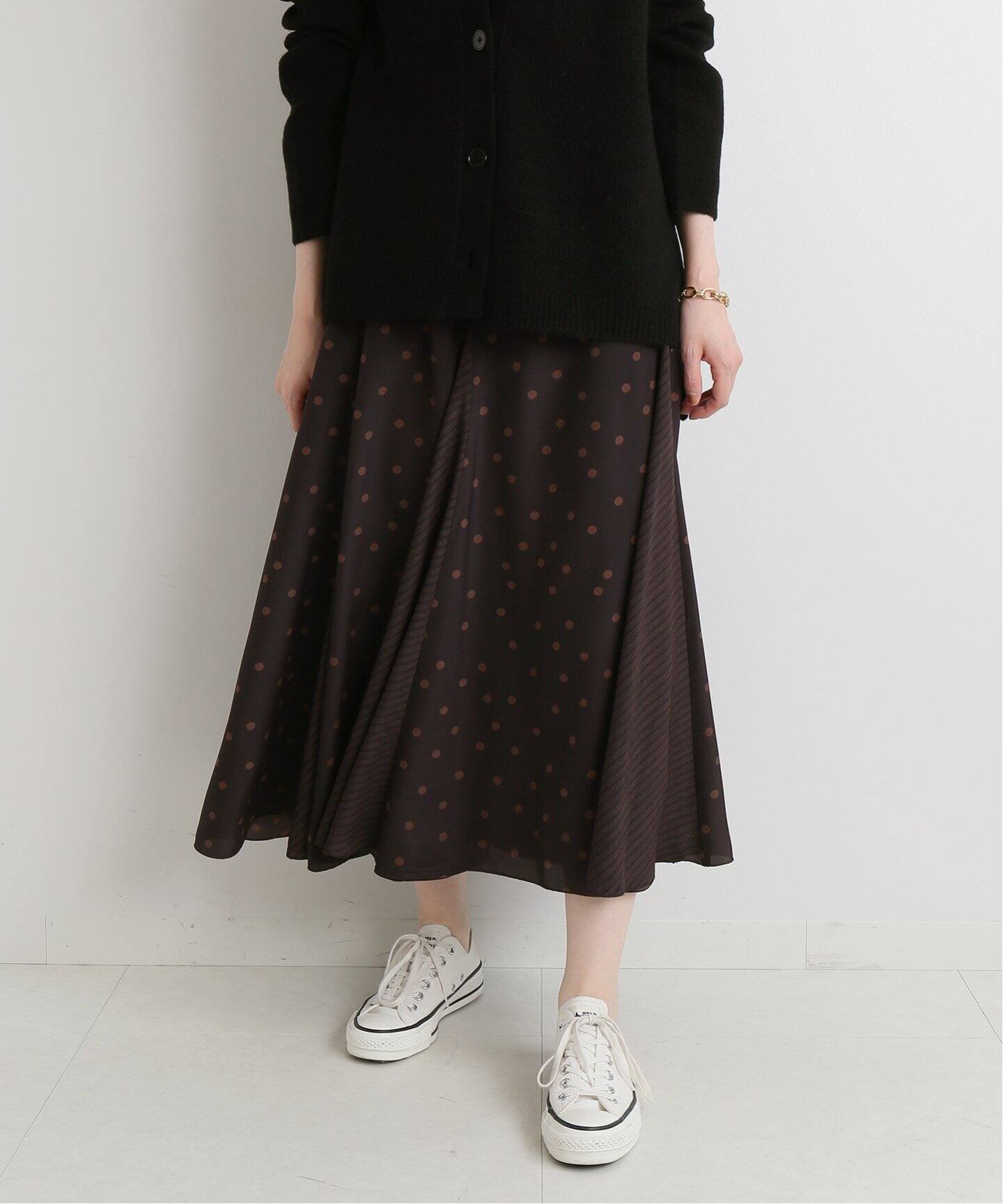 ドットパネルフレアスカート◇（ロング・マキシ丈スカート）｜IENA  