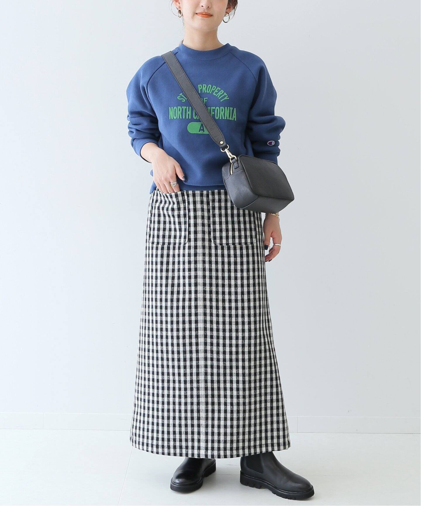 ウールフラノストレートスカート◇（ロング・マキシ丈スカート  