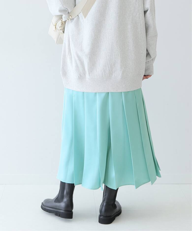 Cafissiサテンタックプリーツスカート◇（ロング・マキシ丈スカート  