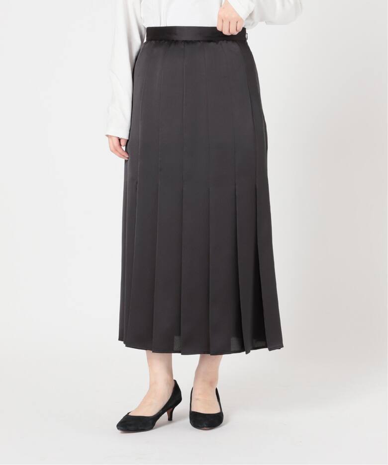Cafissiサテンタックプリーツスカート◇（ロング・マキシ丈スカート  