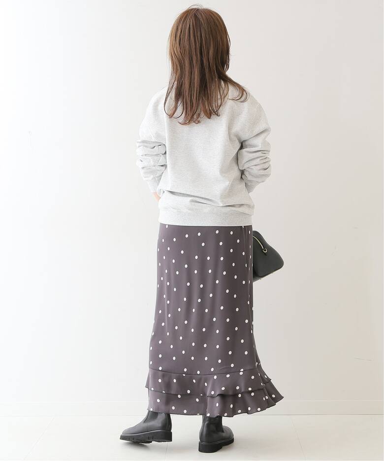 ドットプリントフリルスカート◇（ロング・マキシ丈スカート）｜SLOBE  