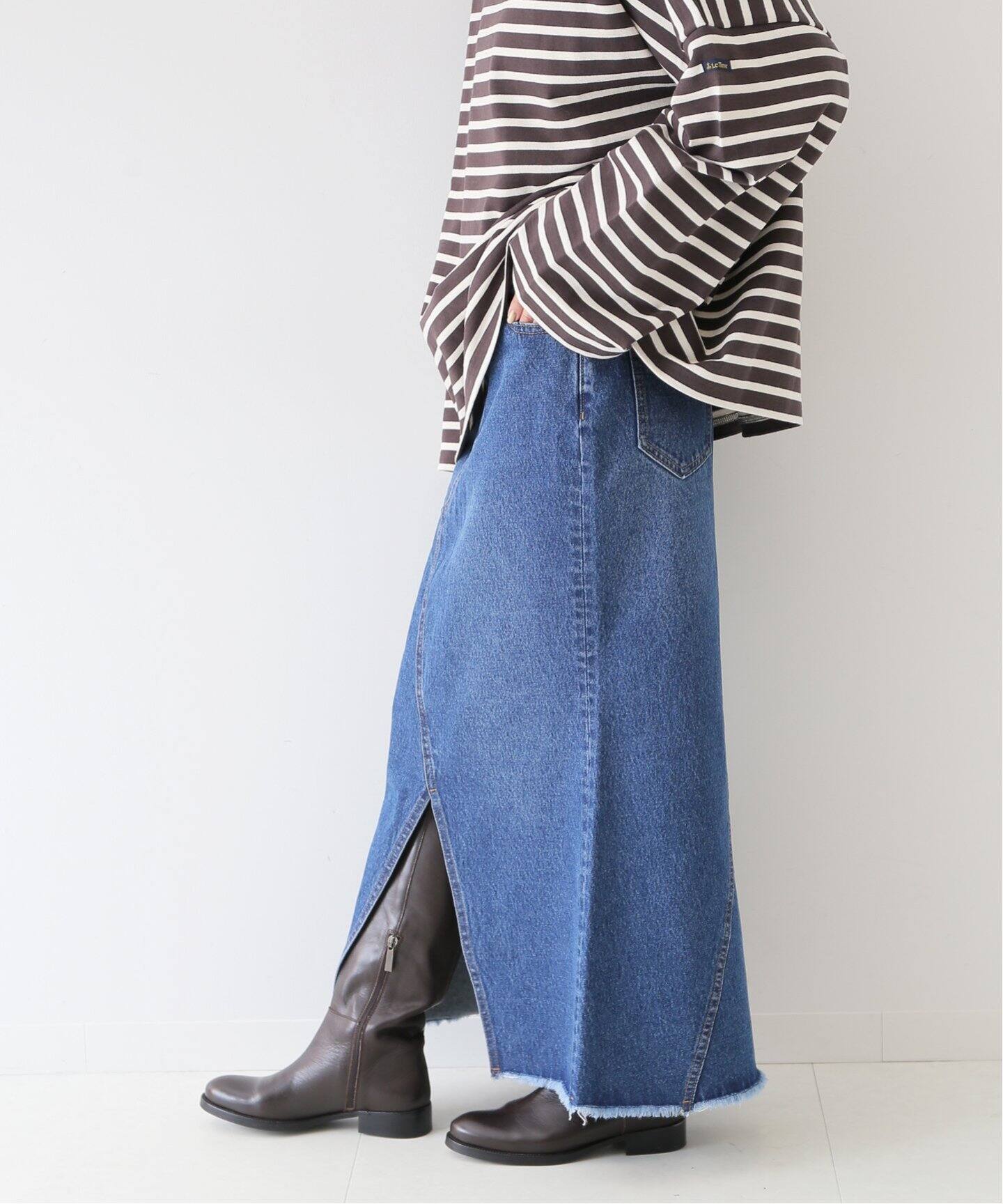 LE DENIM リメイク風マーメイドスカート◇（ロング・マキシ丈スカート  