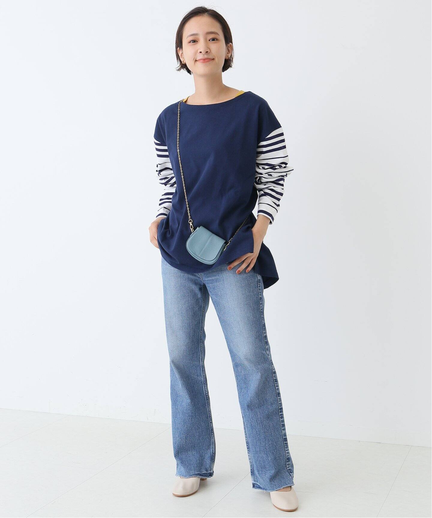 Sophie Skate】ボートネックカラーボーダー◇（Tシャツ／カットソー