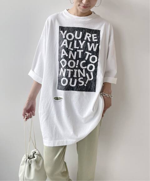 モノトーンダメージプリントtシャツ Framework フレームワーク 公式のファッション通販 Baycrew S Store