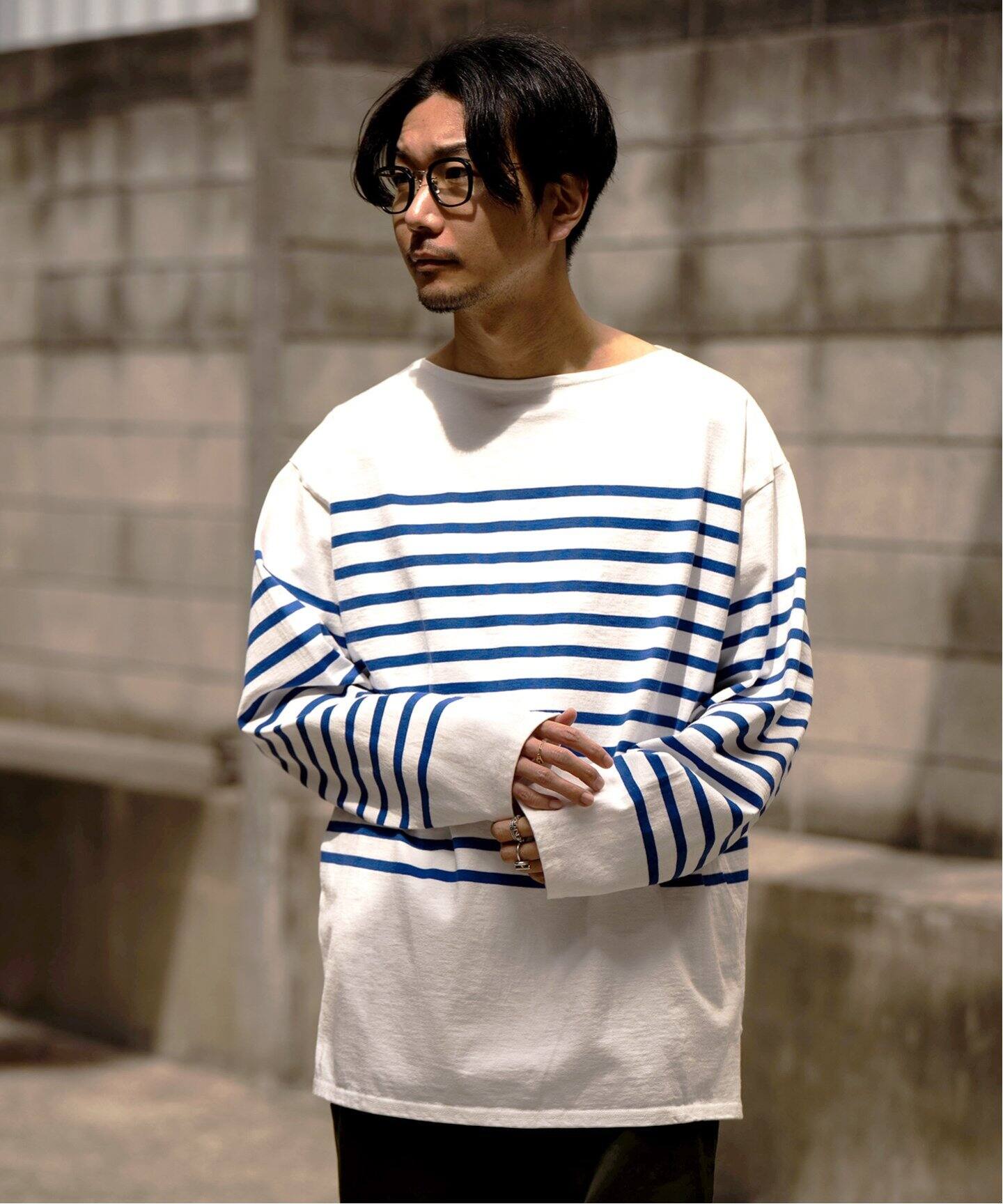 CIOTA / シオタ】EDIFICE別注 スビンコットン パネルボーダー（Tシャツ 
