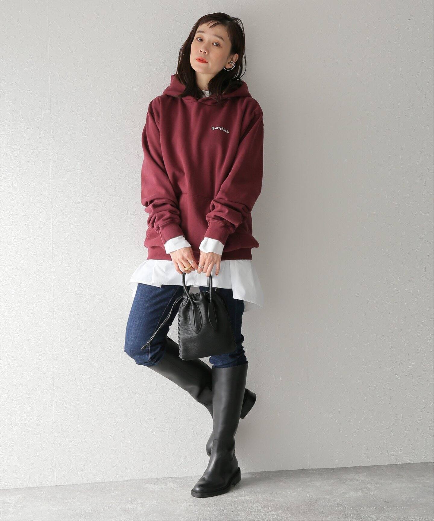 SPORTY&RICH SERIF LOGO HOODIE パーカー