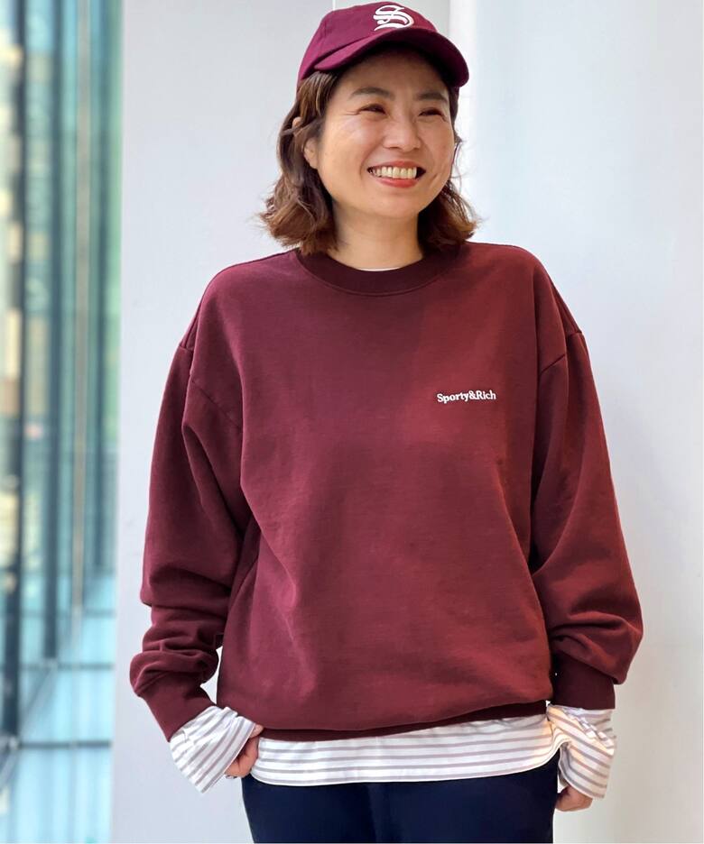 SPORTY&RICH/スポーティアンドリッチ】SERIF LOGO CREWNECK（パーカー  