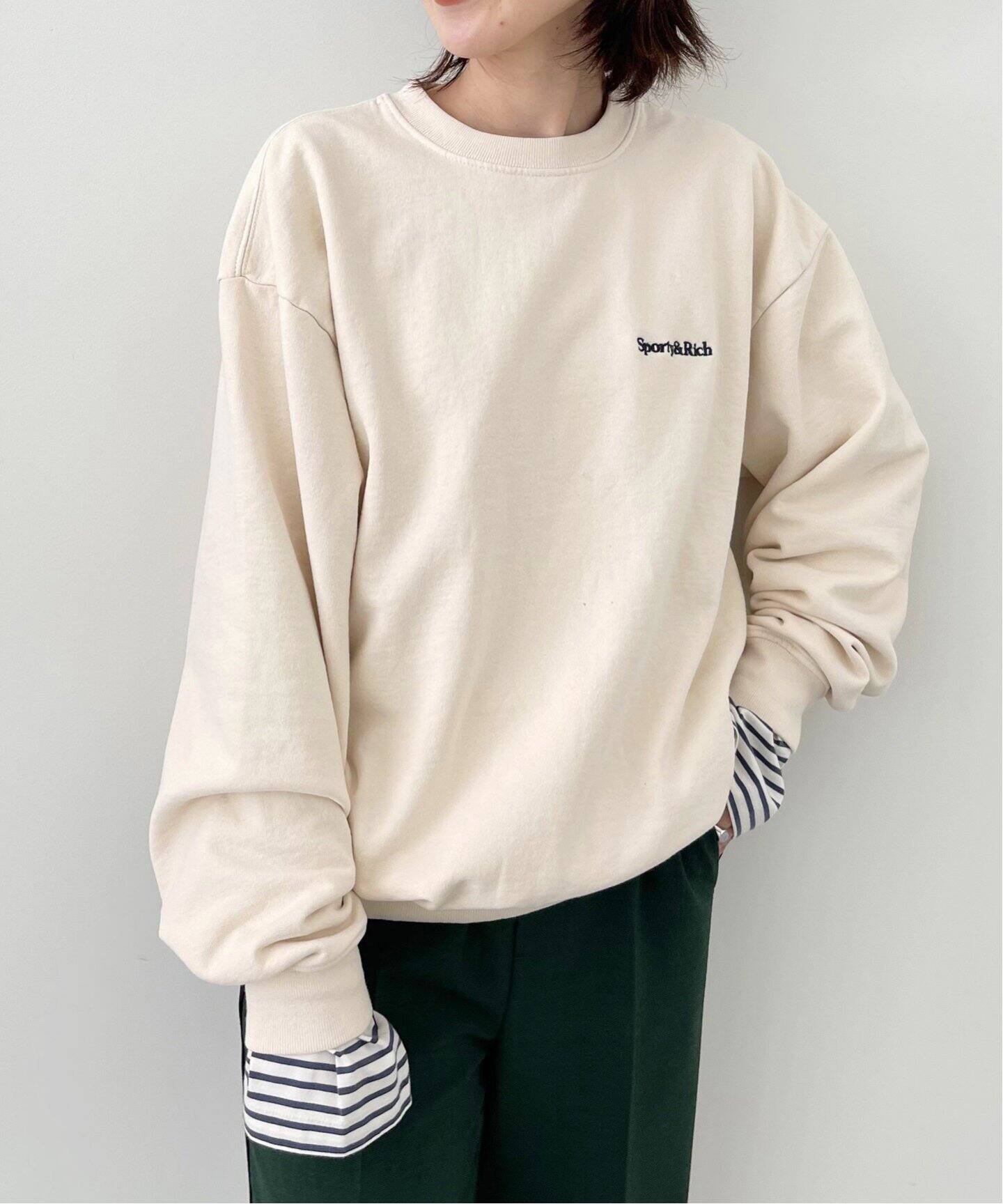 SPORTY&RICH/スポーティアンドリッチ】SERIF LOGO CREWNECK（パーカー  
