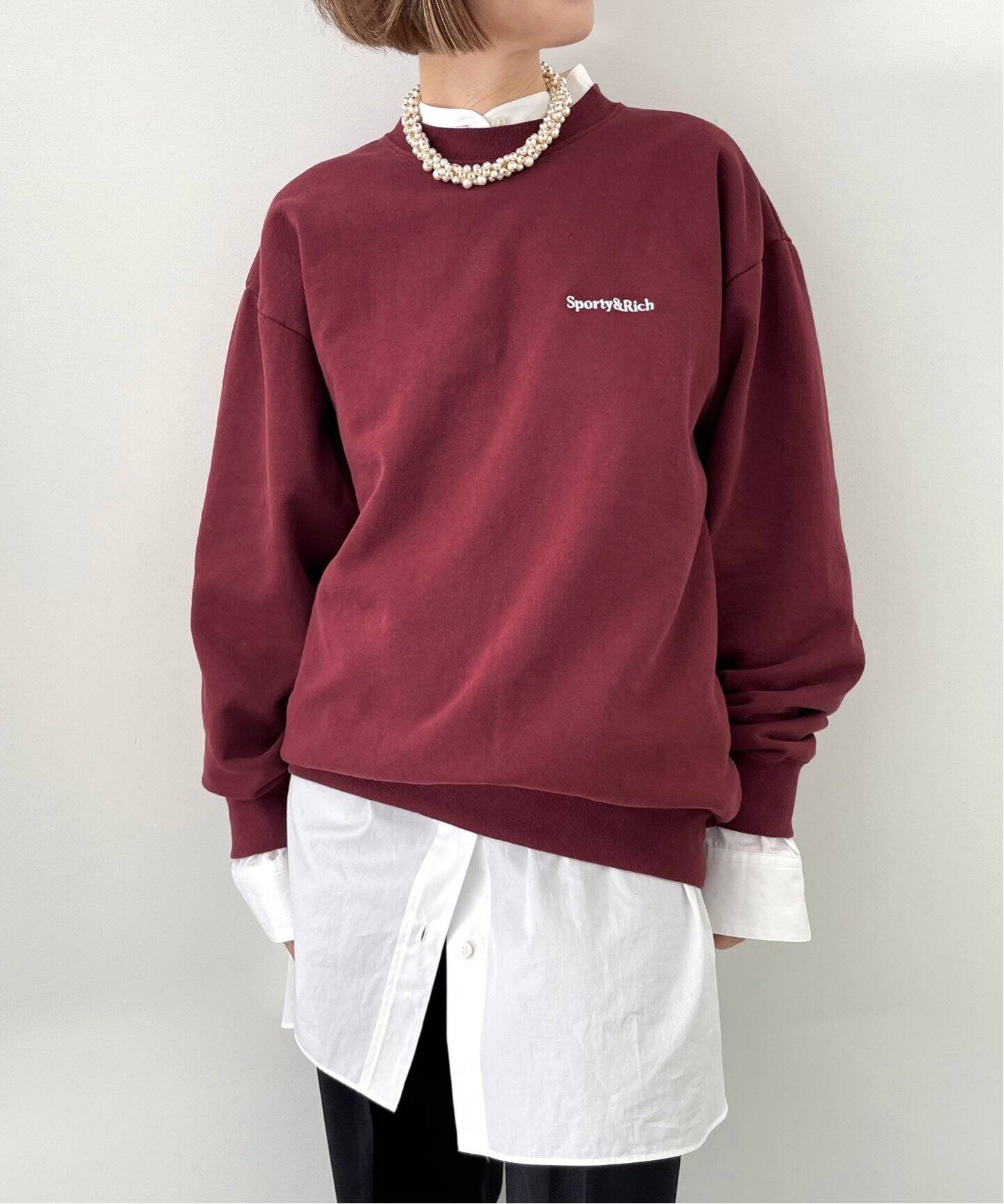 SPORTY&RICH/スポーティアンドリッチ】SERIF LOGO CREWNECK（パーカー  
