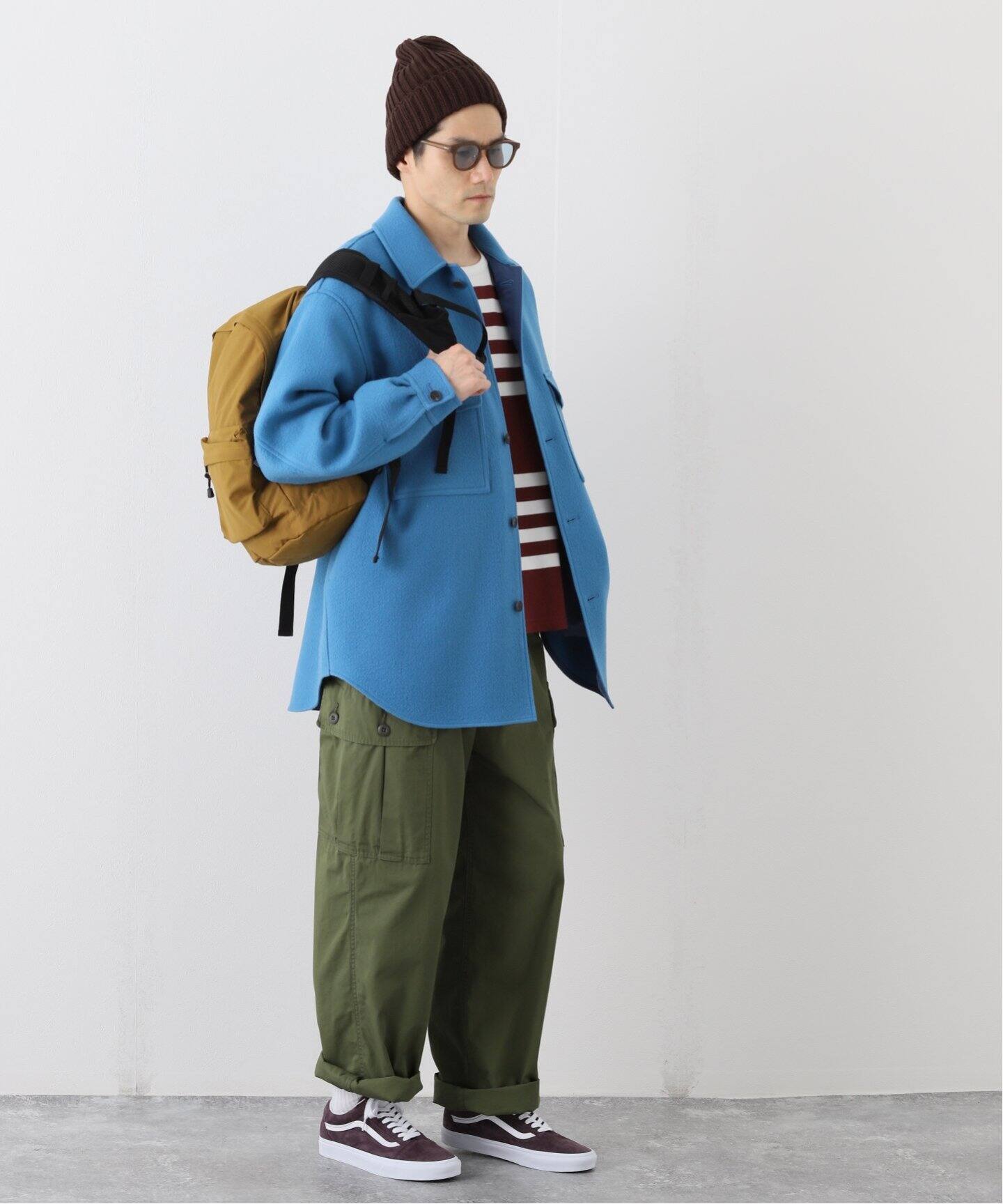 journal standard luxe オーガニックコットンボーダーポンチョ 