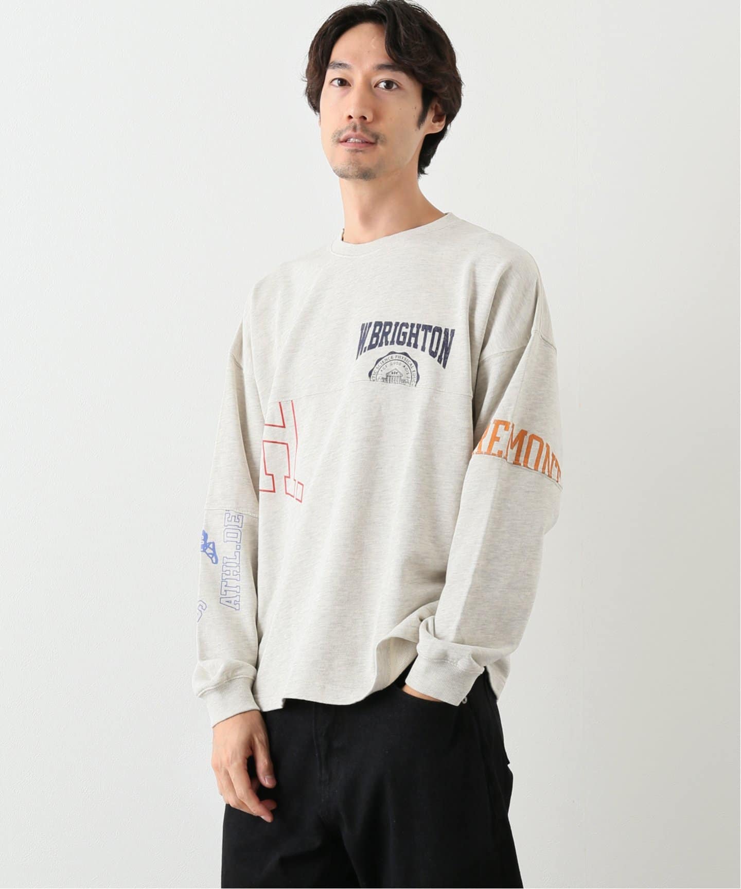 【１着でも送料無料】 WC] Tシャツ（Tシャツ ロングスリーブ COLLEGE REMAKE トップス