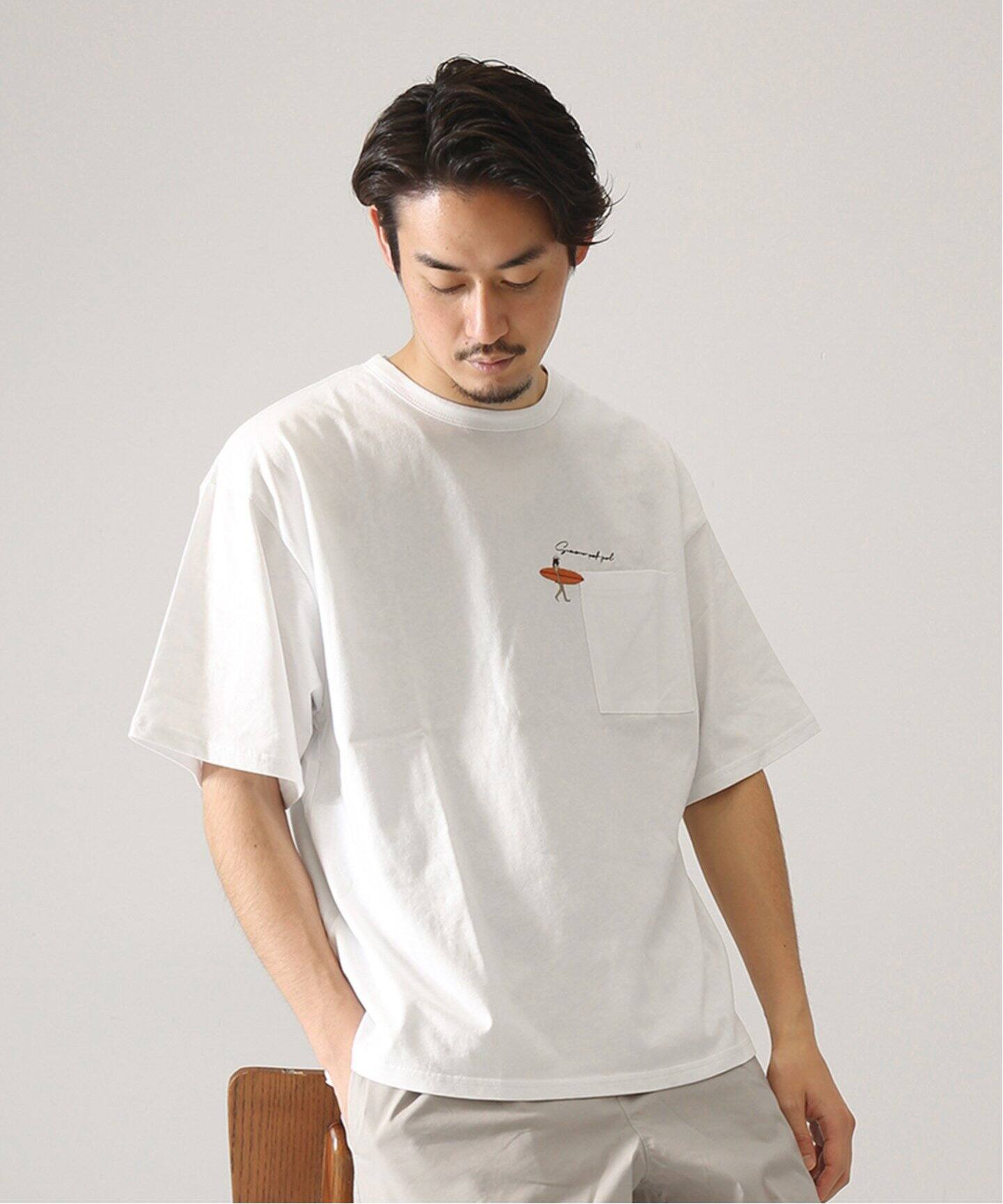 再入荷！《追加》【WEB限定】HOLIDAY EMB ビッグシルエット ポケットT