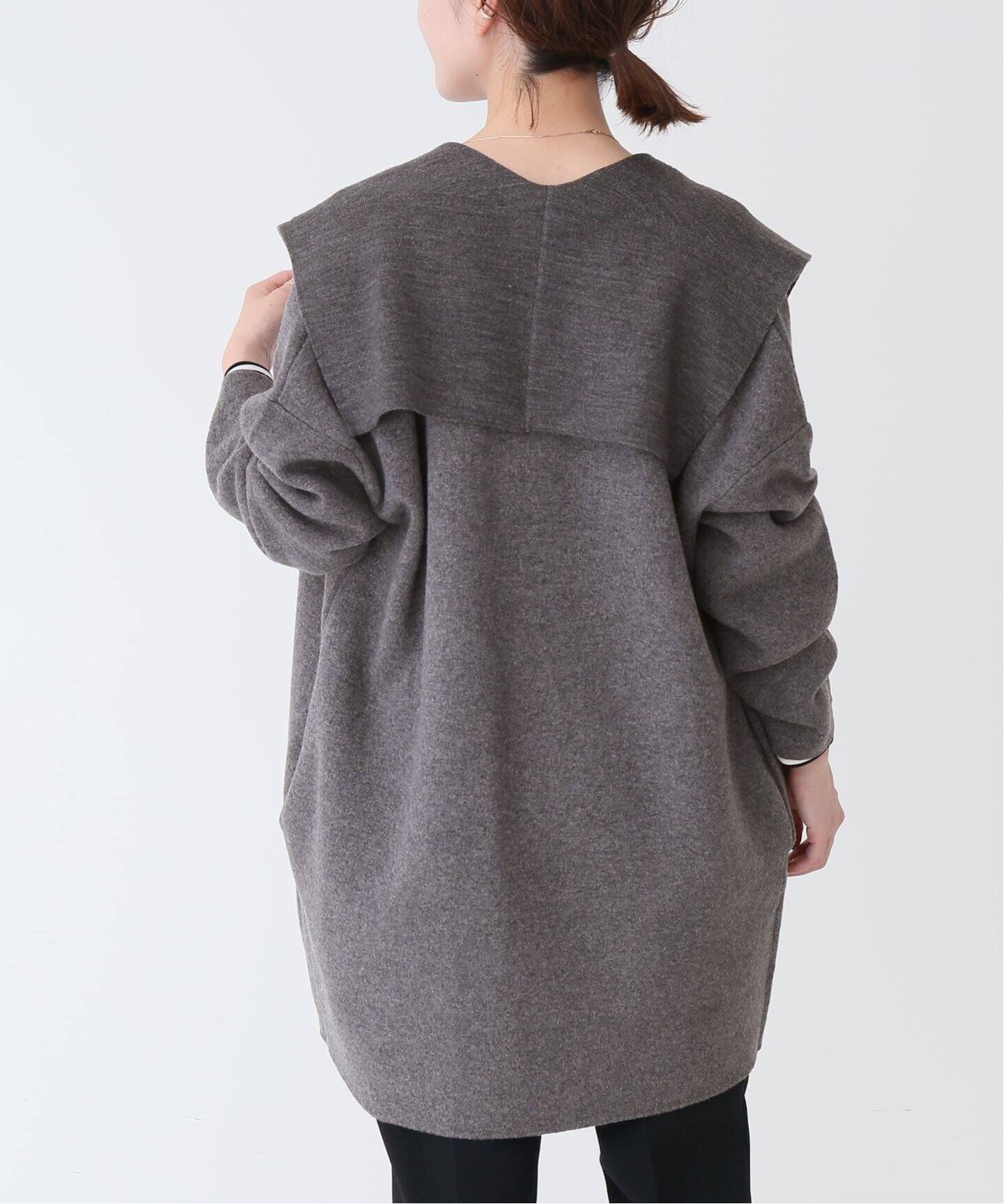 ウールダブルニットセーラーカラーガウン◇（カーディガン）｜Spick 