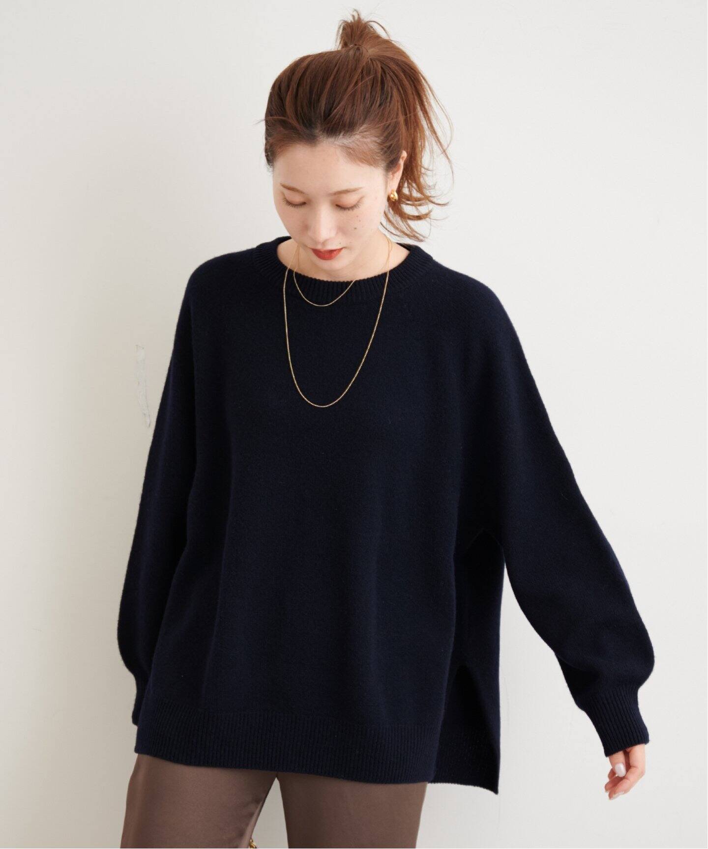 ラグランスリーブワイドプルオーバー4◇（ニット／セーター