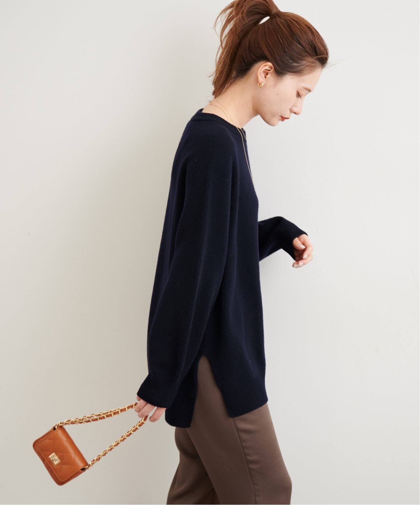 ラグランスリーブワイドプルオーバー4◇（ニット／セーター