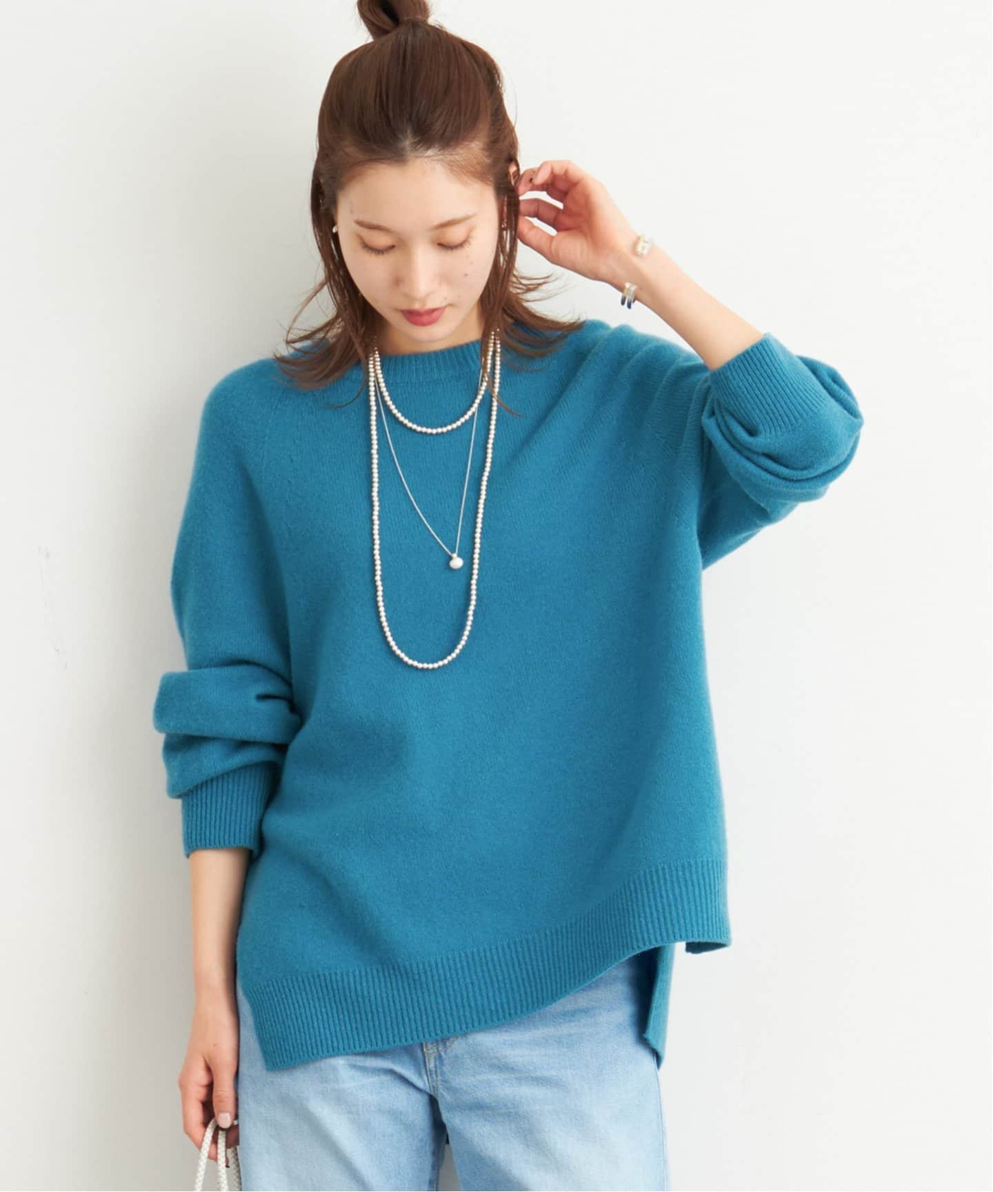 FRAMeWORKラグランスリーブワイドプルオーバー ブルーA ラグランスリーブワイドプルオーバー4◇（ニット／セーター