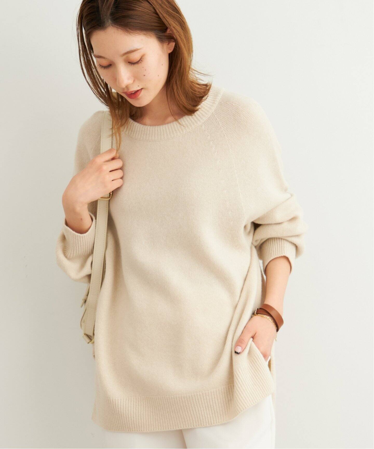 ラグランスリーブワイドプルオーバー4◇（ニット／セーター