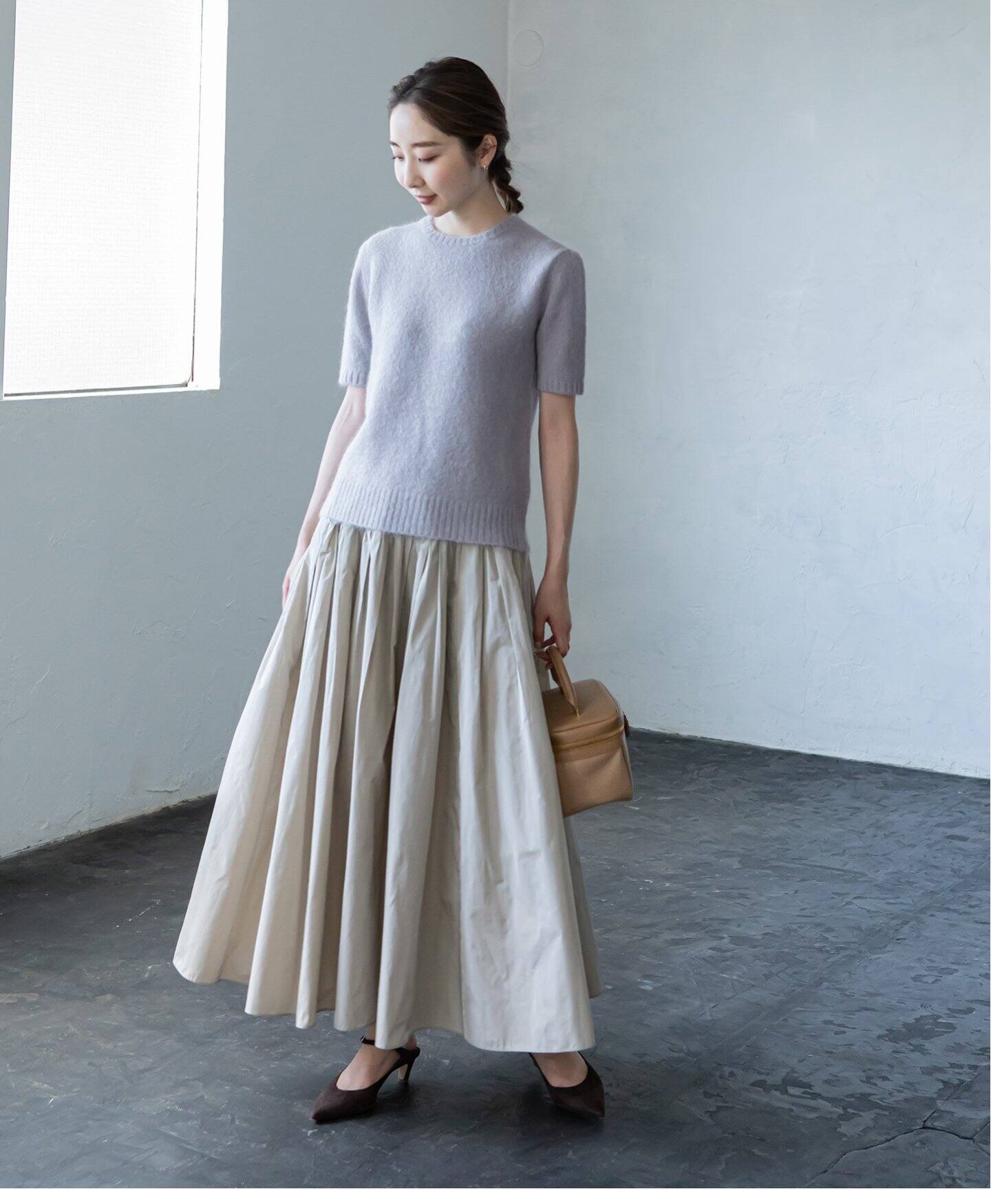 イタリアシモヘヤストレッチクループルオーバー◇（ニット／セーター  