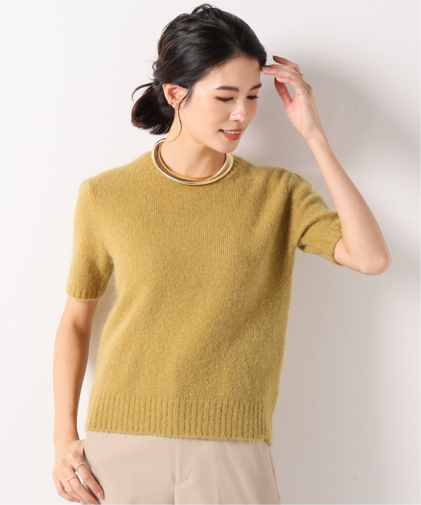 イタリアシモヘヤストレッチクループルオーバー◇（ニット／セーター  