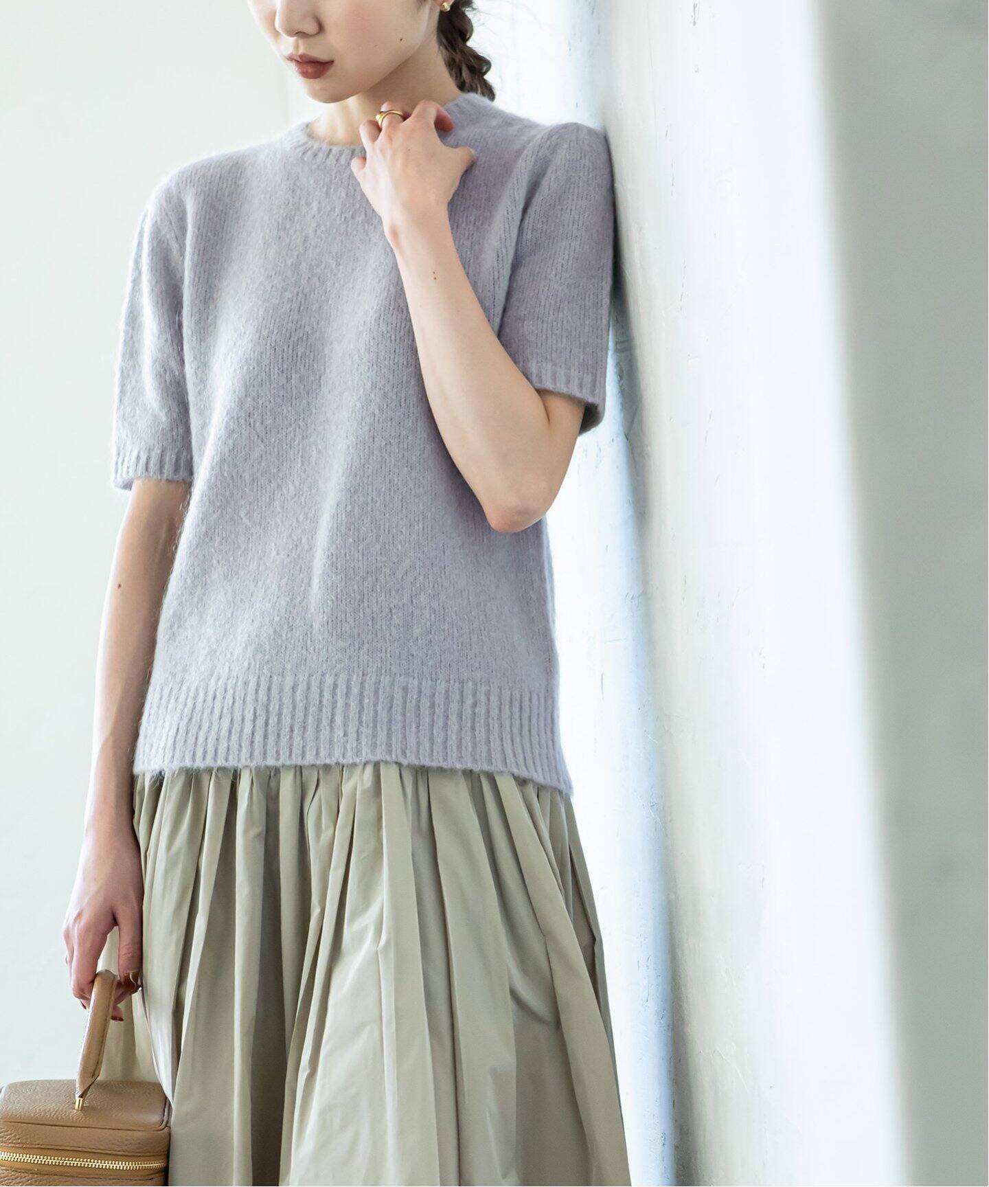 イタリアシモヘヤストレッチクループルオーバー◇（ニット／セーター  