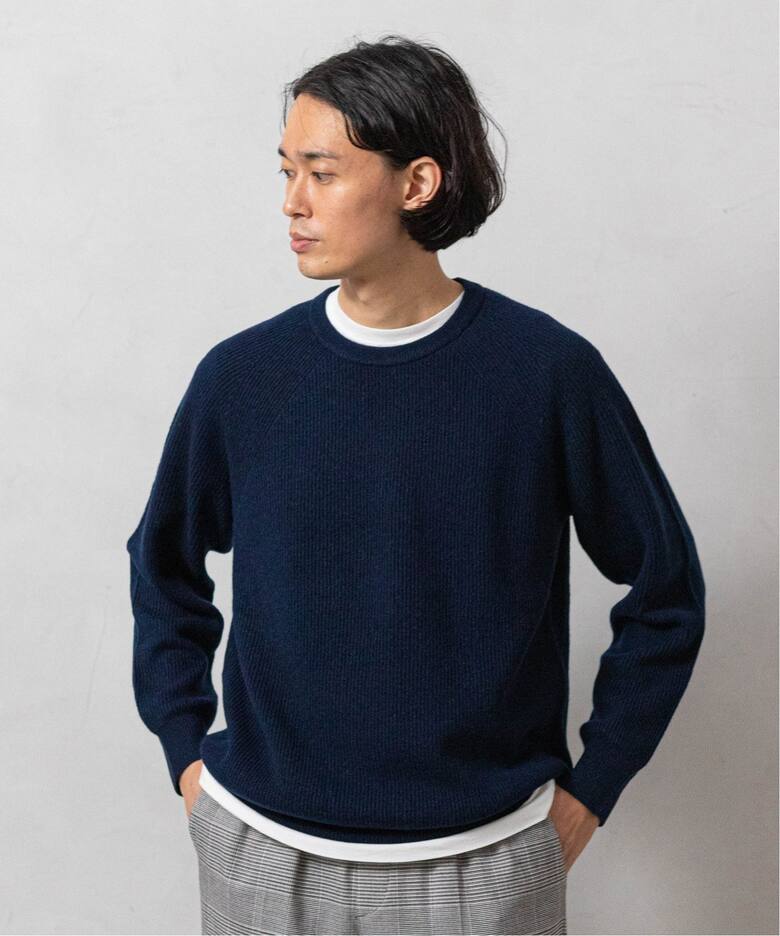 カシミヤ アゼ クルーネックニット（ニット／セーター）｜EDIFICE 