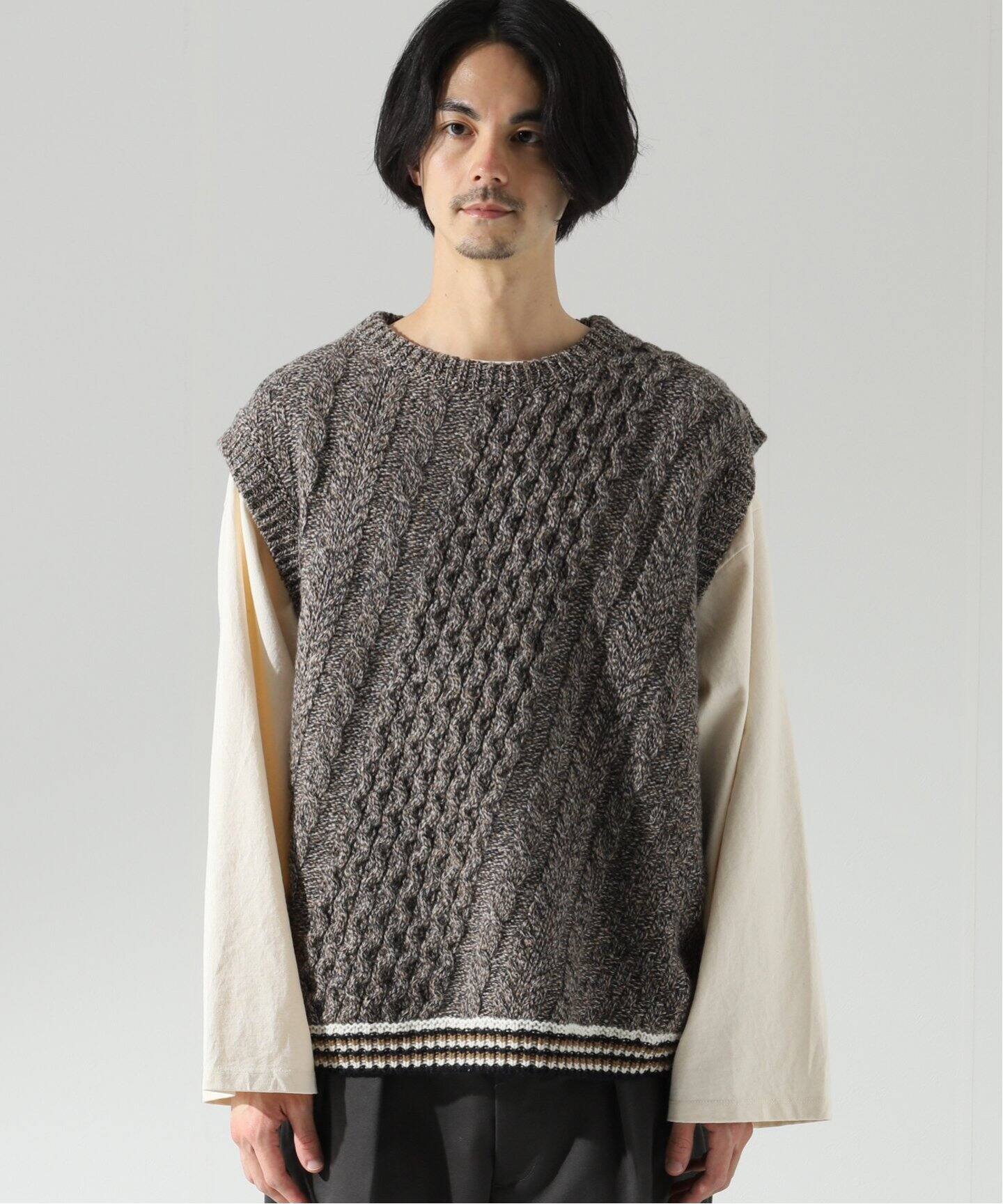 NOMA t.d. / ノ－マティーディー】Twist ケーブルニットベスト（ベスト  