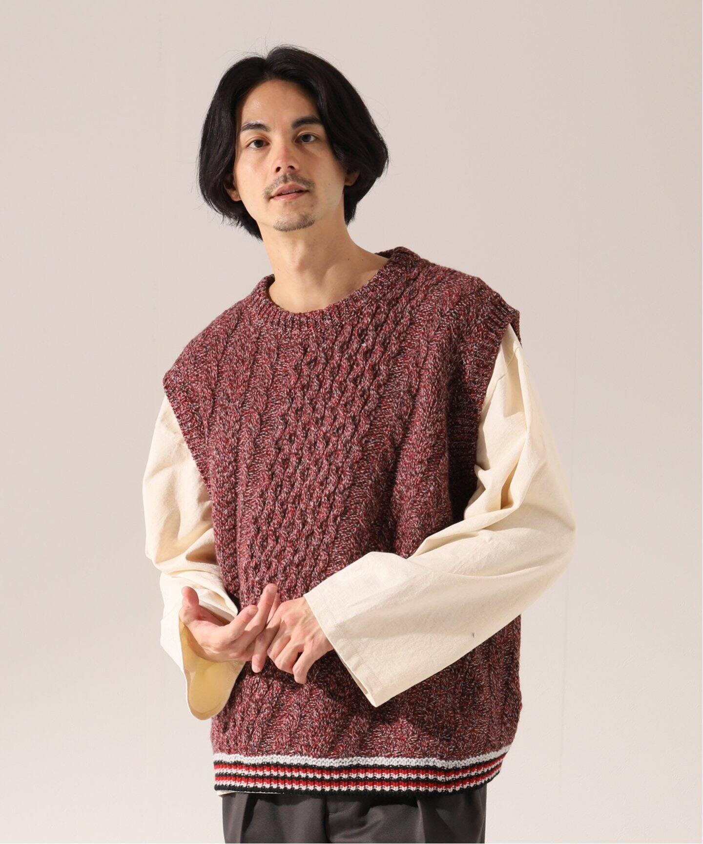 NOMA t.d. / ノ－マティーディー】Twist ケーブルニットベスト（ベスト  