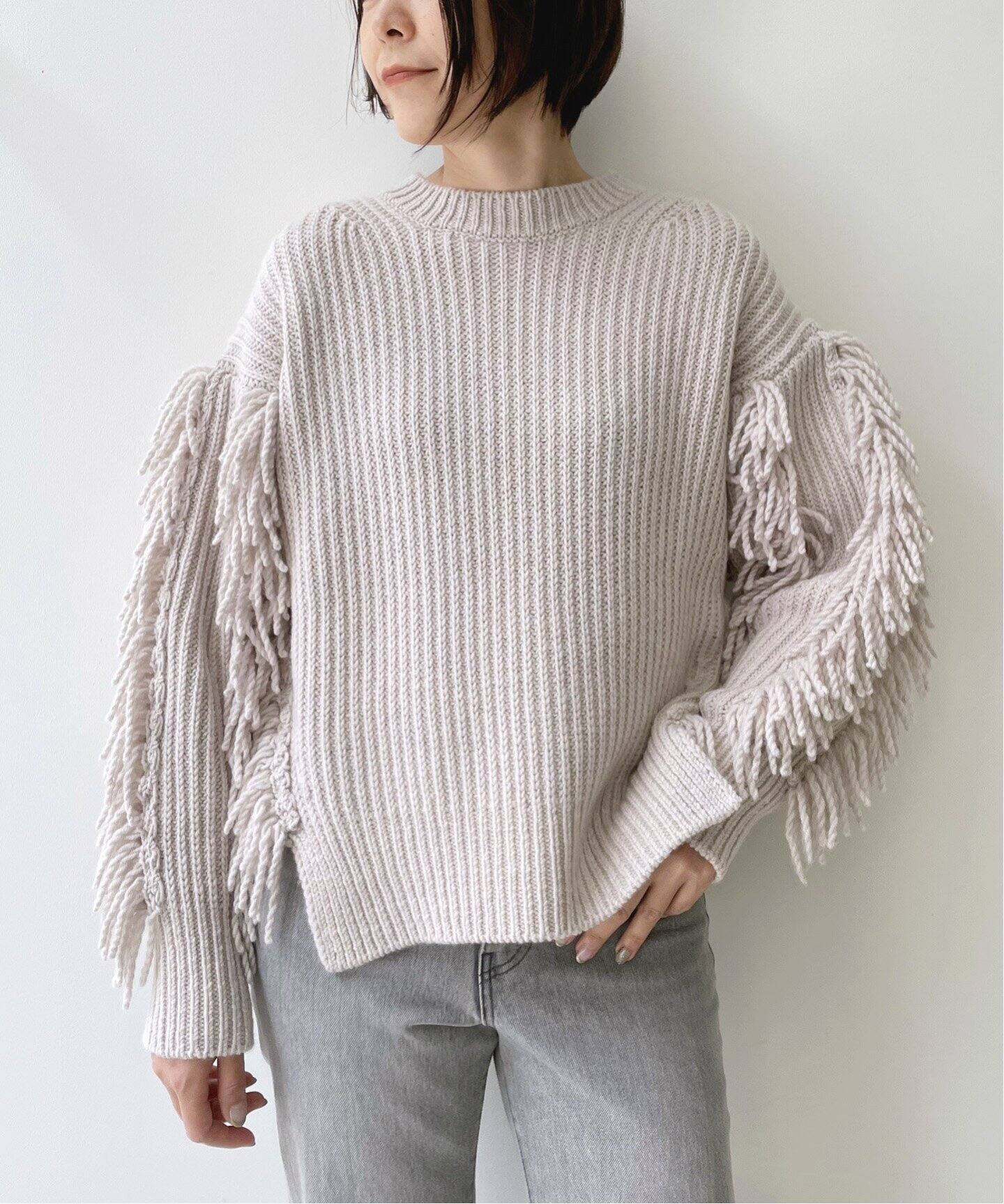 HAVEL studio/ハーヴェル スタジオ】FRINGE KNIT（ニット／セーター  