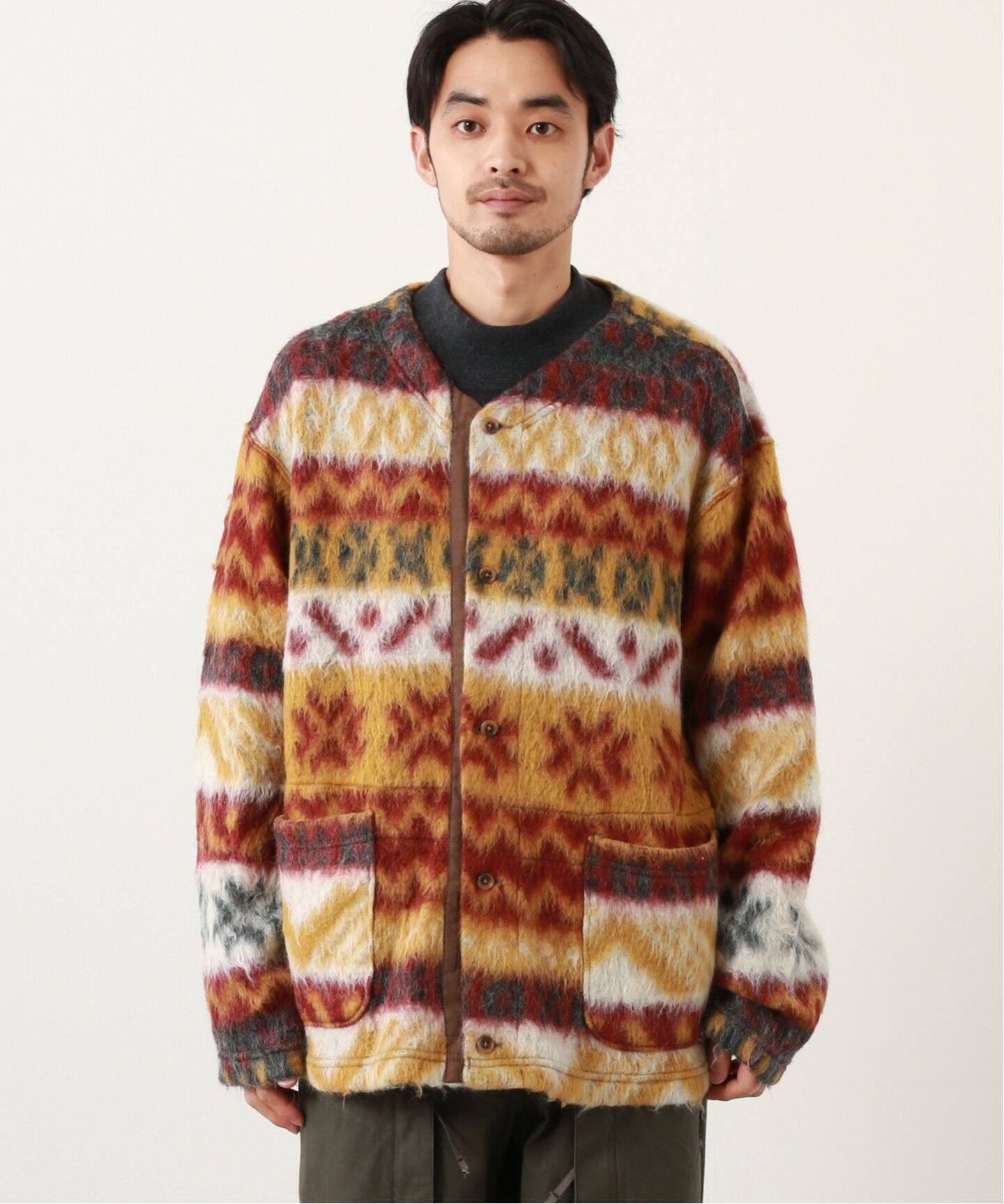 とっておきし福袋 engineered garments カーディガン モヘア 通販ショップ販売 カーディガン モヘア garments engineered ノーカラージャケット