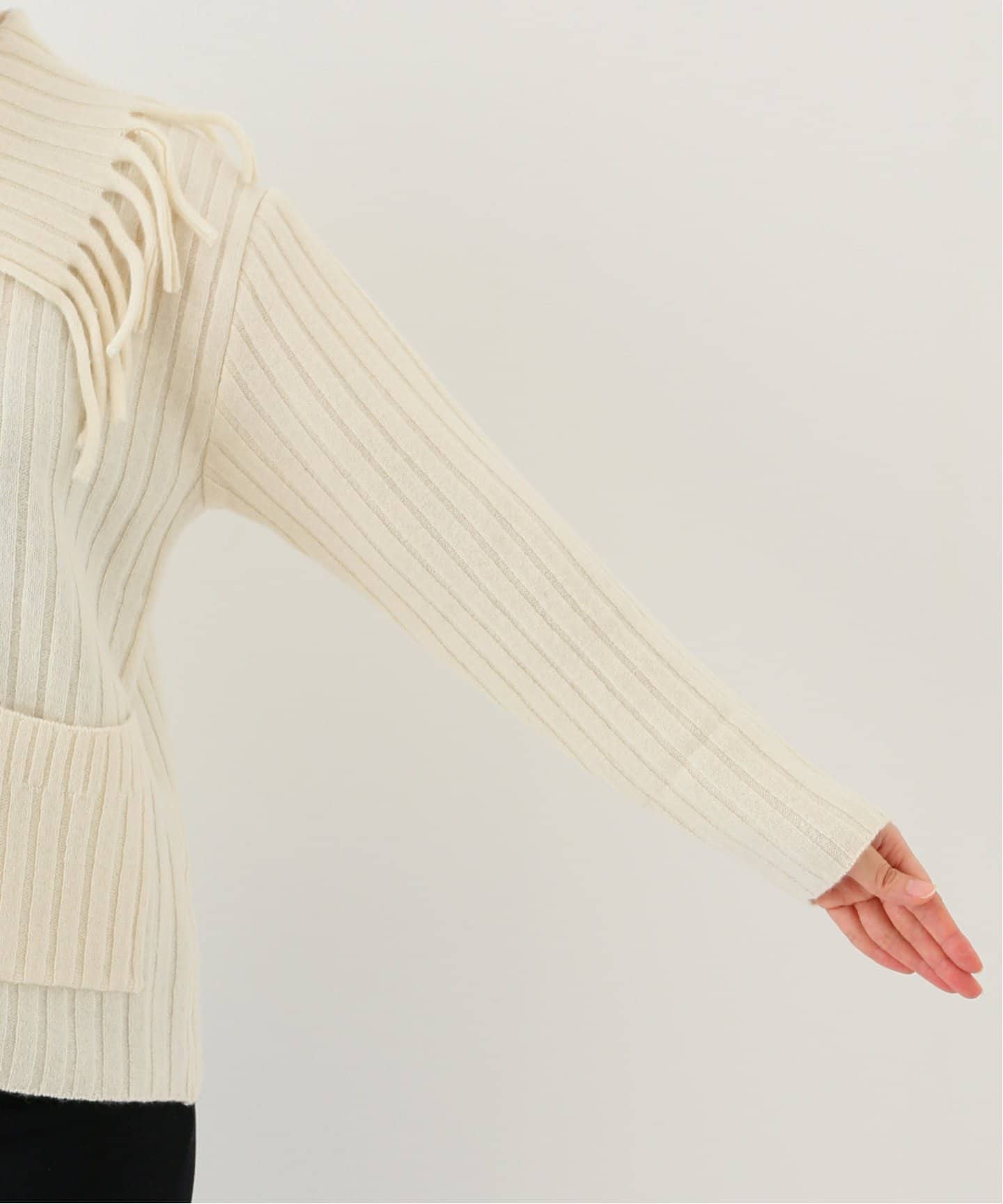 babacoババコ Cable Fringe Knit Skirt -Navy 【公式通販】