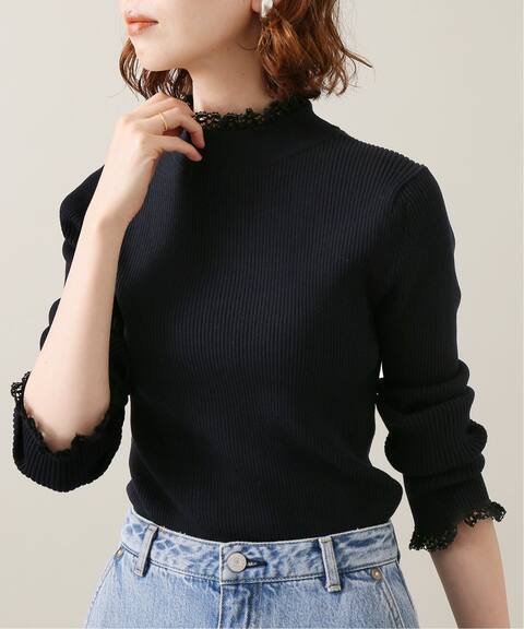 追加2 レースツキハイネックリブプルオーバー Iena イエナ 公式のファッション通販 Baycrew S Store