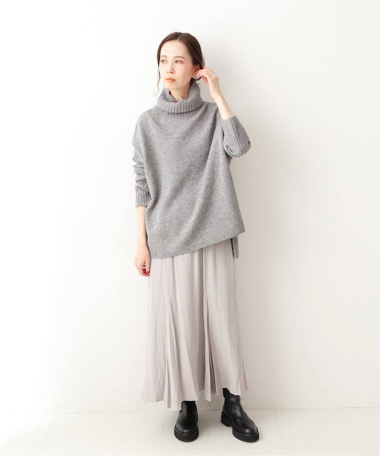 ウールカシミヤ脇スリットタートルネックプルオーバー◇（ニット  