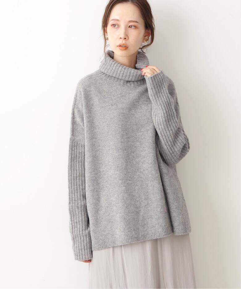 ウールカシミヤ脇スリットタートルネックプルオーバー◇（ニット  