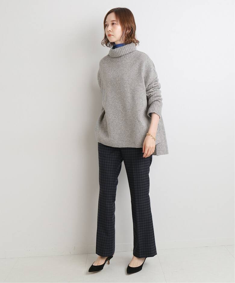 ウールカシミヤ脇スリットタートルネックプルオーバー◇（ニット  