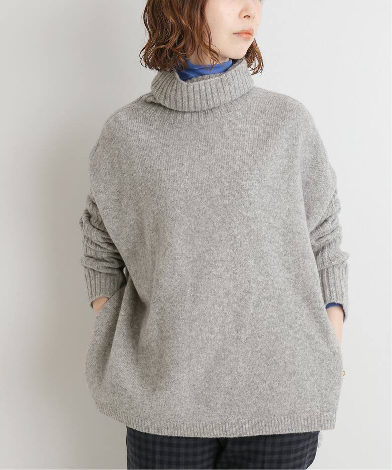 ウールカシミヤ脇スリットタートルネックプルオーバー◇（ニット  