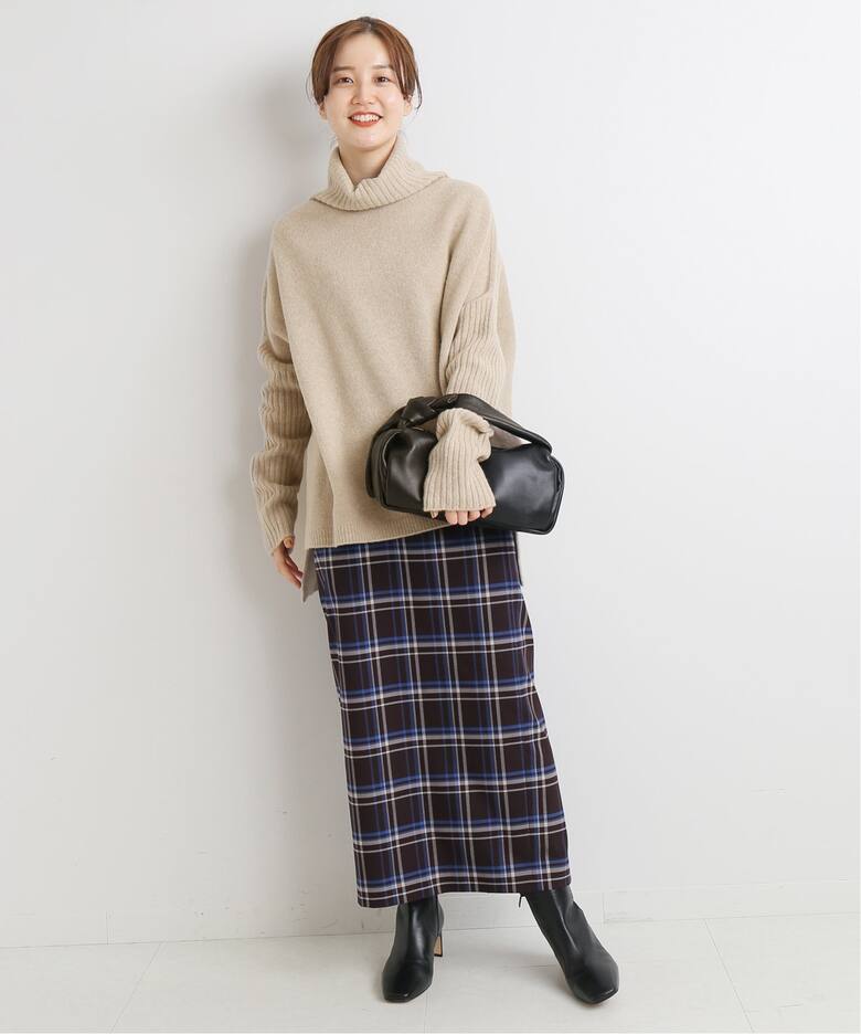 ウールカシミヤ脇スリットタートルネックプルオーバー◇（ニット  