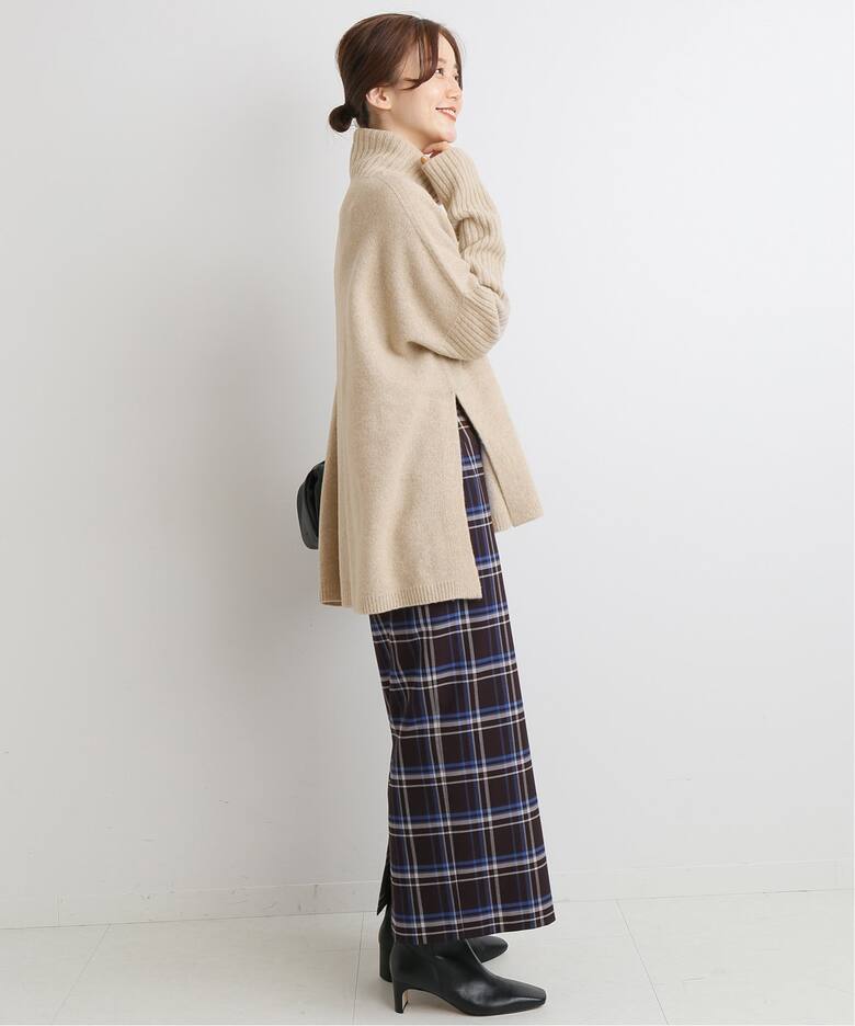 ウールカシミヤ脇スリットタートルネックプルオーバー◇（ニット  