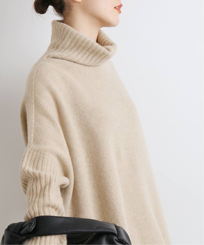 ウールカシミヤ脇スリットタートルネックプルオーバー◇（ニット  