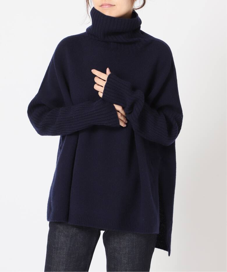 ウールカシミヤ脇スリットタートルネックプルオーバー◇（ニット  