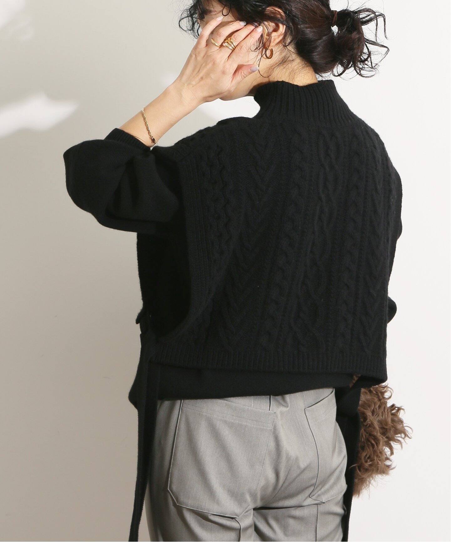 IENA LA BOUCLE カシミヤスーパーファインメリノアランベスト