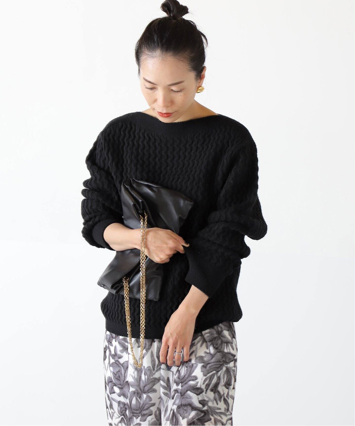 ケーブル編みボートネックプルオーバー◇（ニット／セーター  