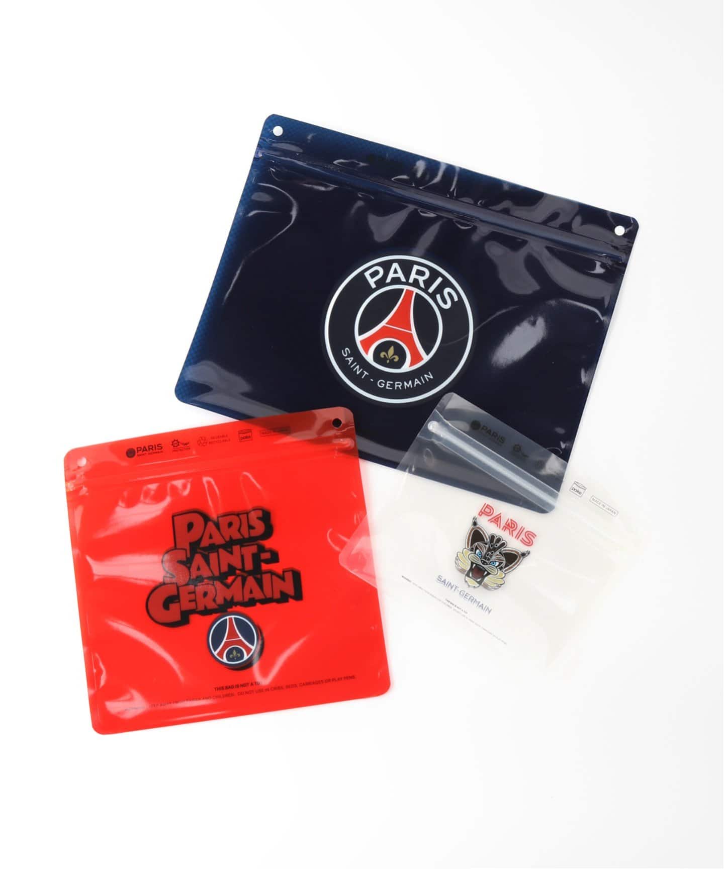 Pake(R) × Paris Saint-Germain】プリント ジッパーバッグセット (3枚
