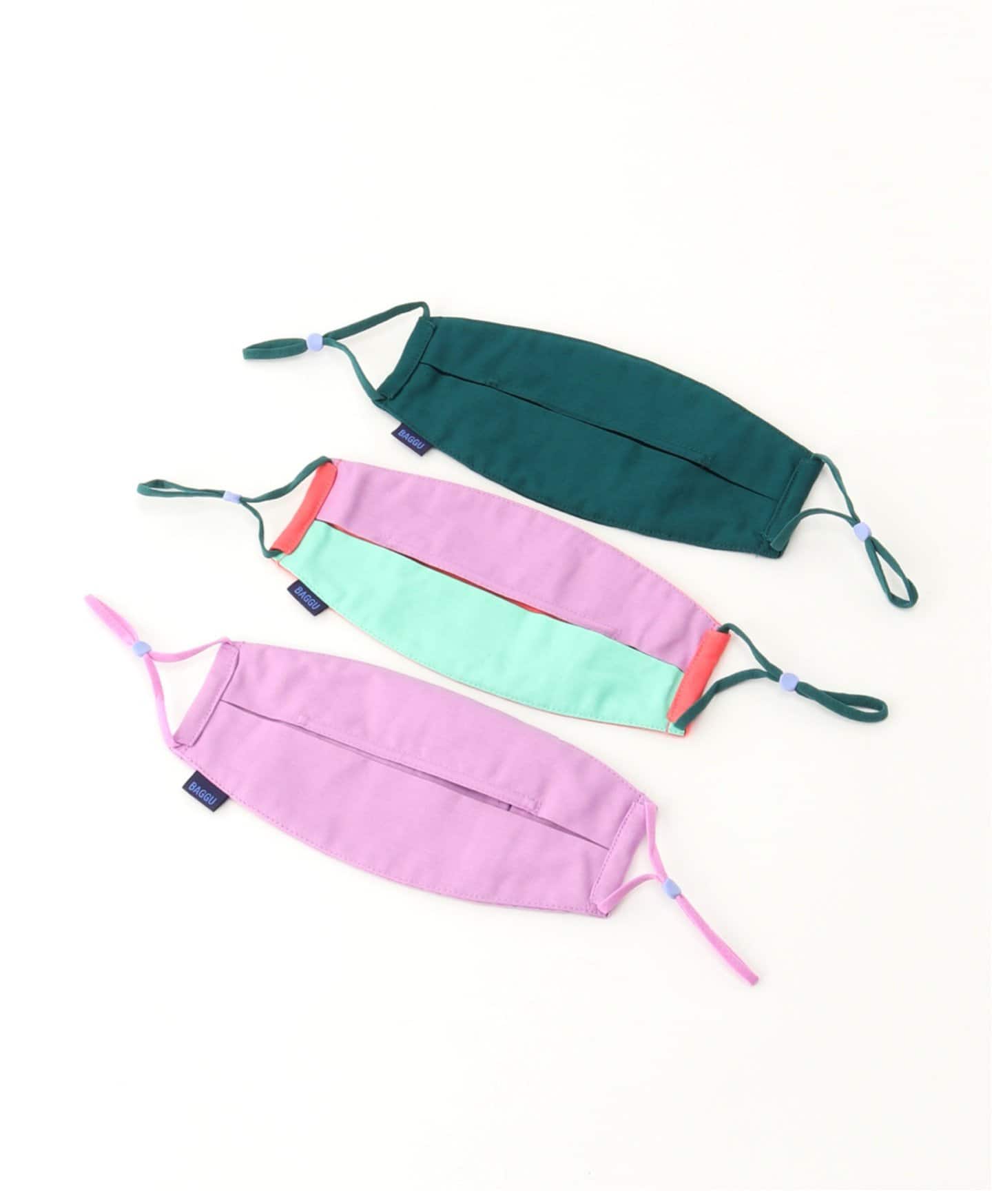 関送込/ BAGGU★ファブリックマスク3枚セット/全2種 布マスク バグゥ 正規品 布製マスク 大人用 3枚セット BAGGU