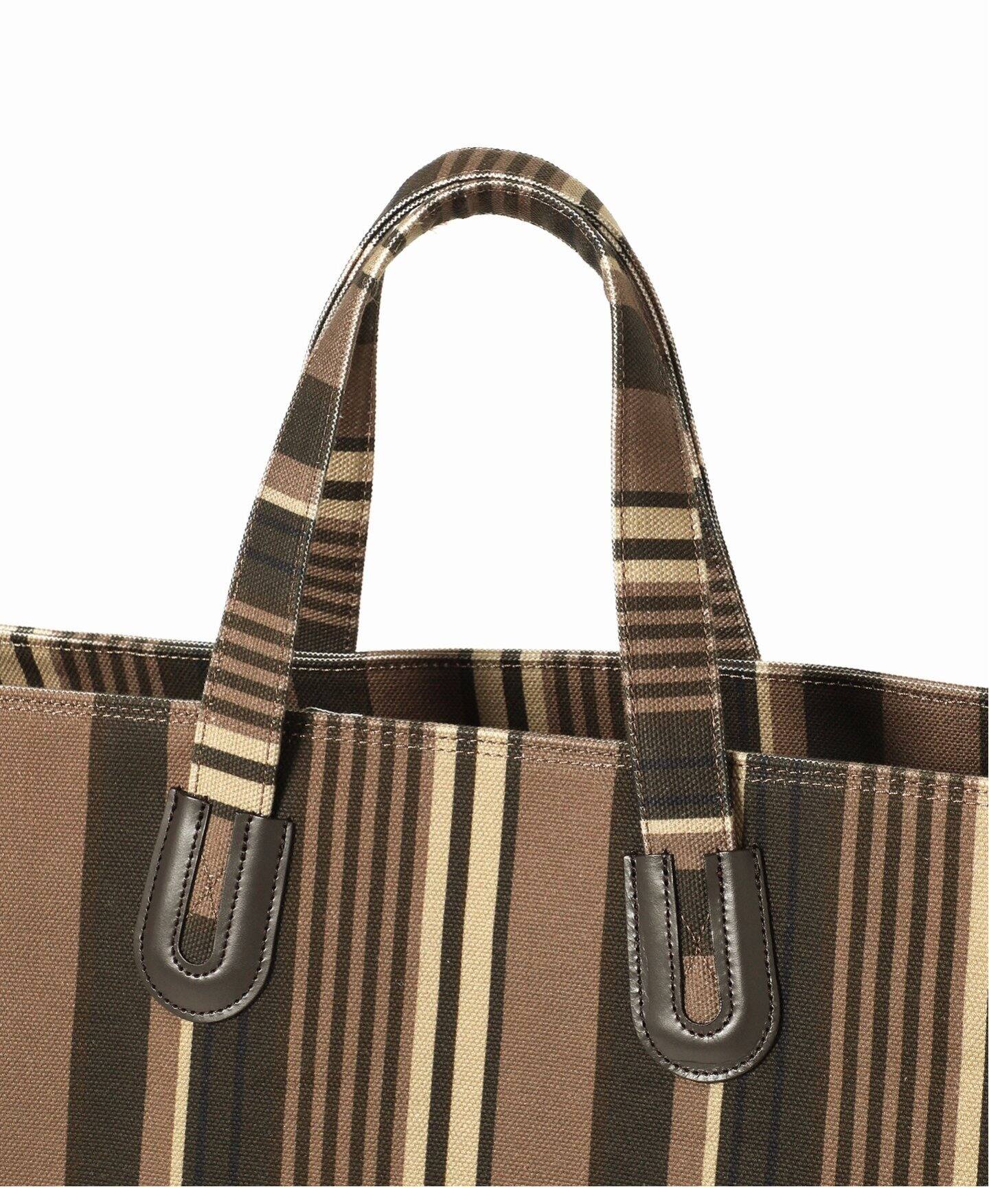 最前線の ノマディス Arles Nomadis Xl Moca Stripe Print トートバッグ