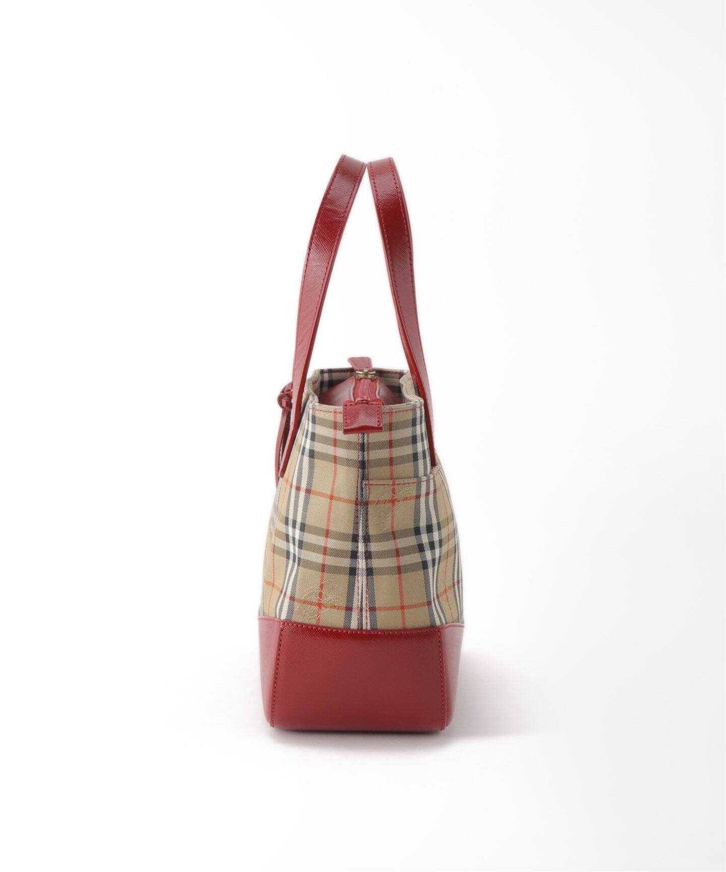 BURBERRY / バーバリー】ノバチェックバッグ / レッド（ハンドバッグ 