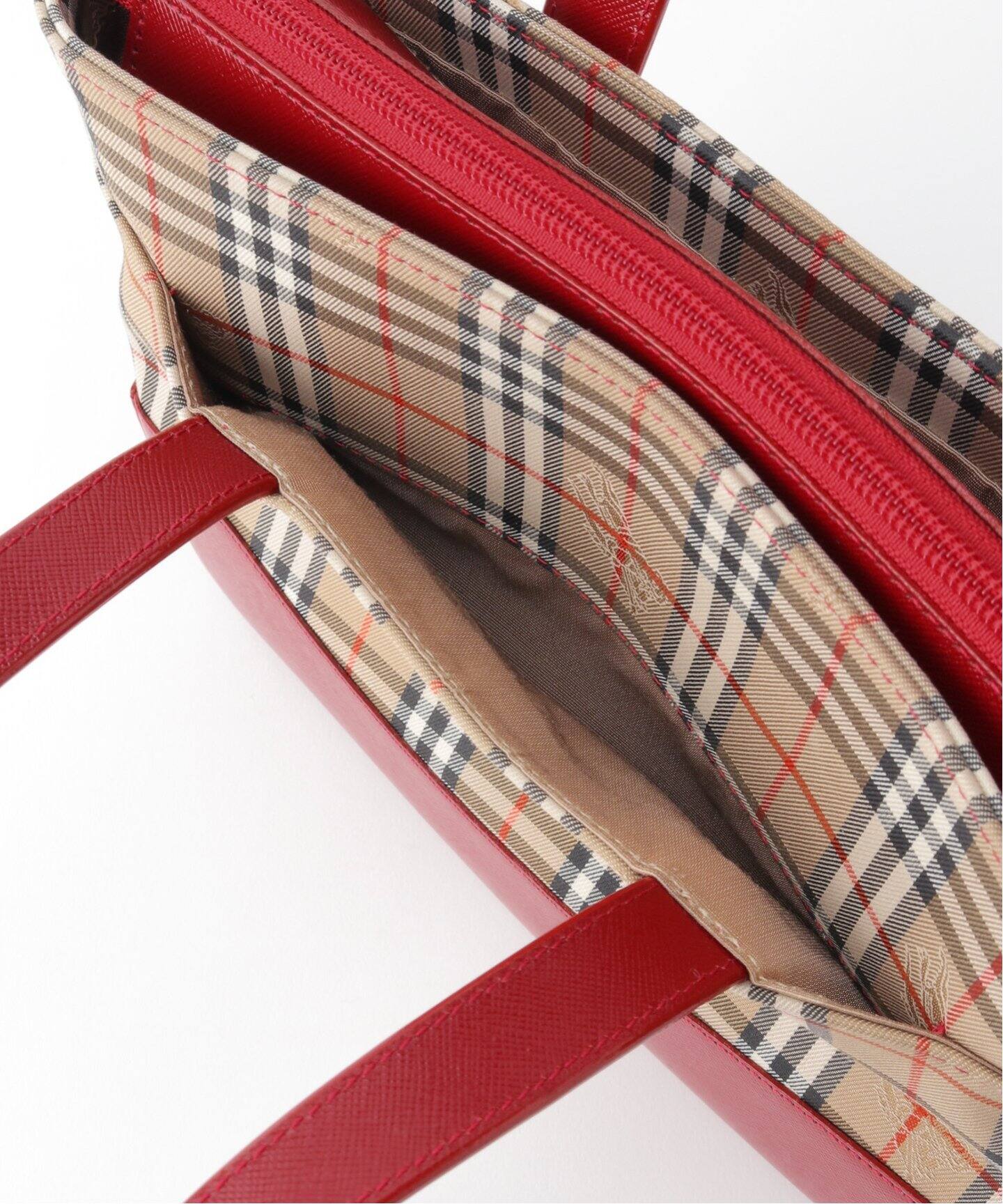 BURBERRY / バーバリー】ノバチェックバッグ / レッド（ハンドバッグ  