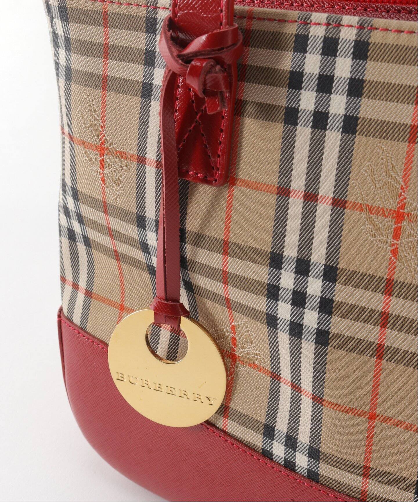 BURBERRY / バーバリー】ノバチェックバッグ / レッド（ハンドバッグ  