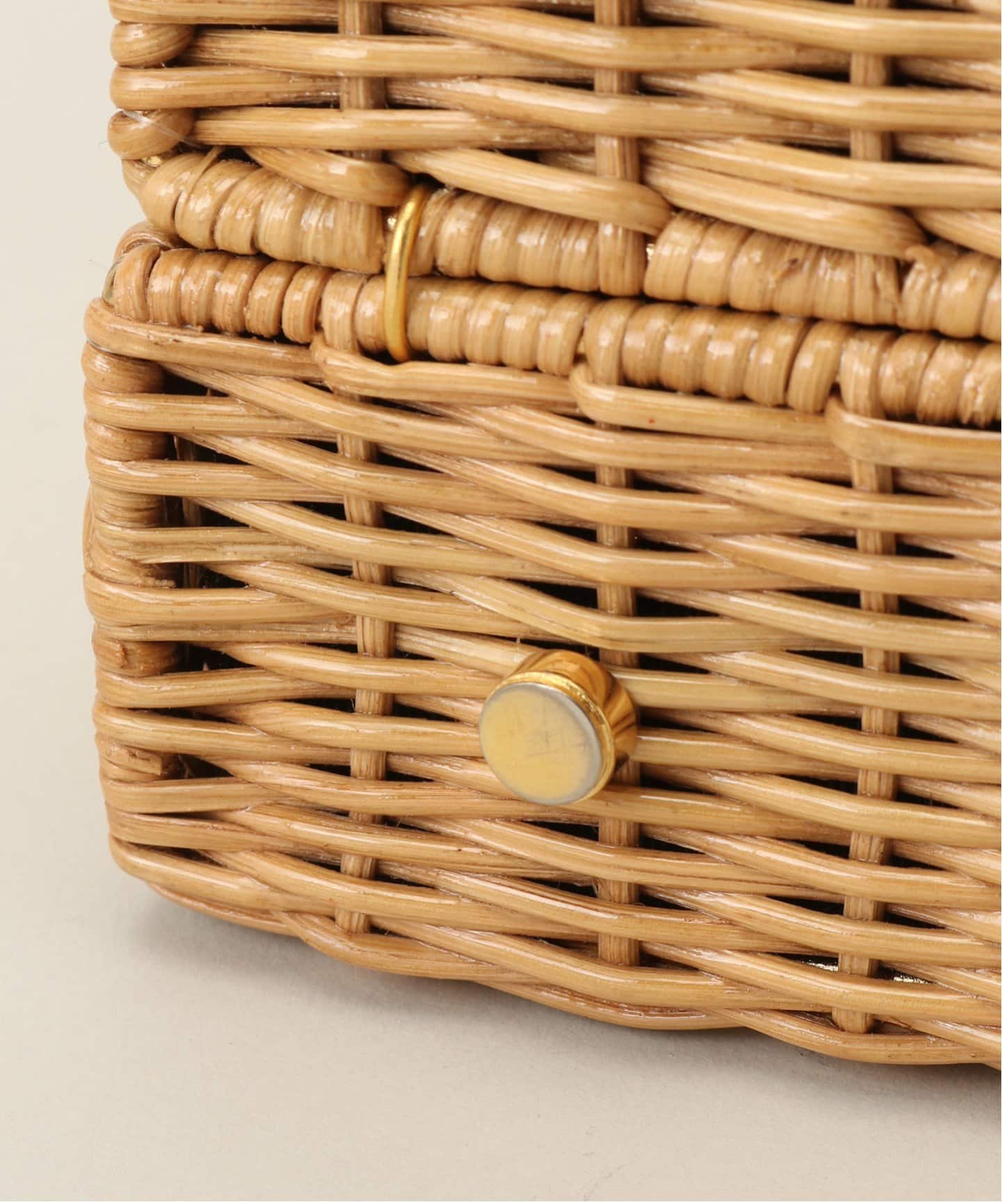 VINTAGE FERRAGAMO/フェラガモ】 Gancini ラタンハンドバッグ（かご